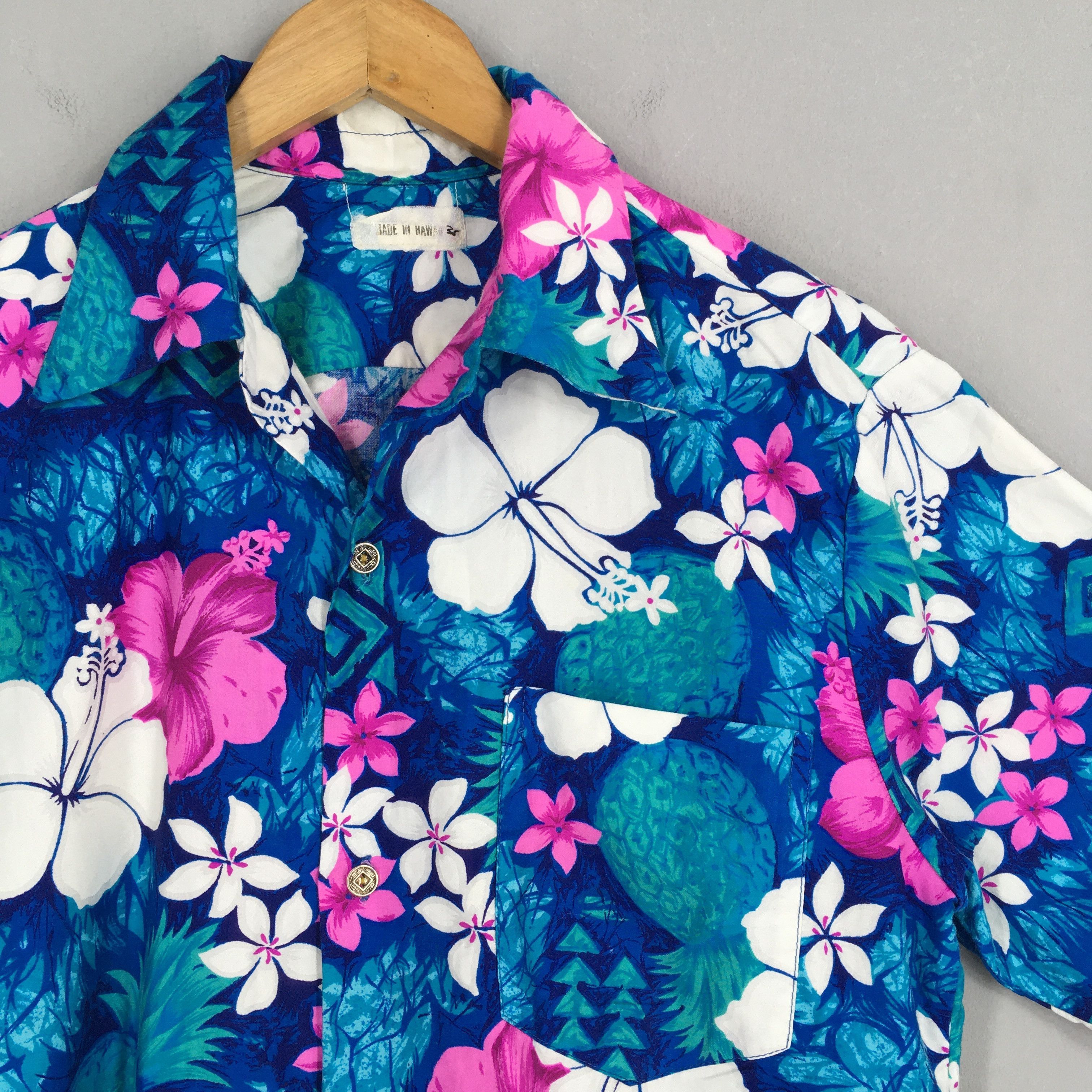 Life's a Beach Vintage Hawaii Beach Floral Blue Soft Shirt Medium Size US M / EU 48-50 / 2 - 2 Thumbnail