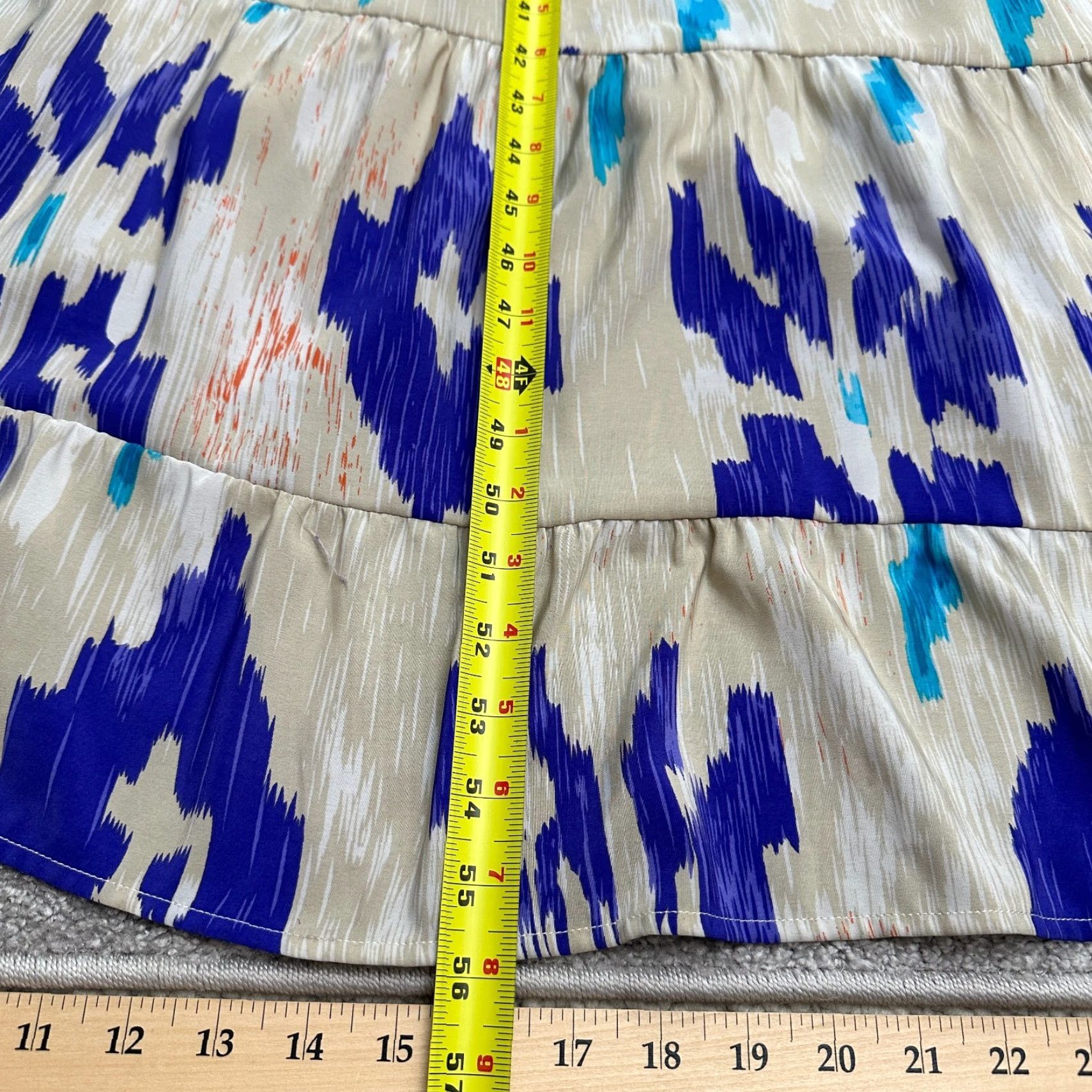 AQUA Aqua Dress Maxi Womens S Blue Geometric Strappy Sleeveless V-Neck Knit Polyester Pleated Lightweight Vintage No Size S / US 4 / IT 40 - 7 Thumbnail