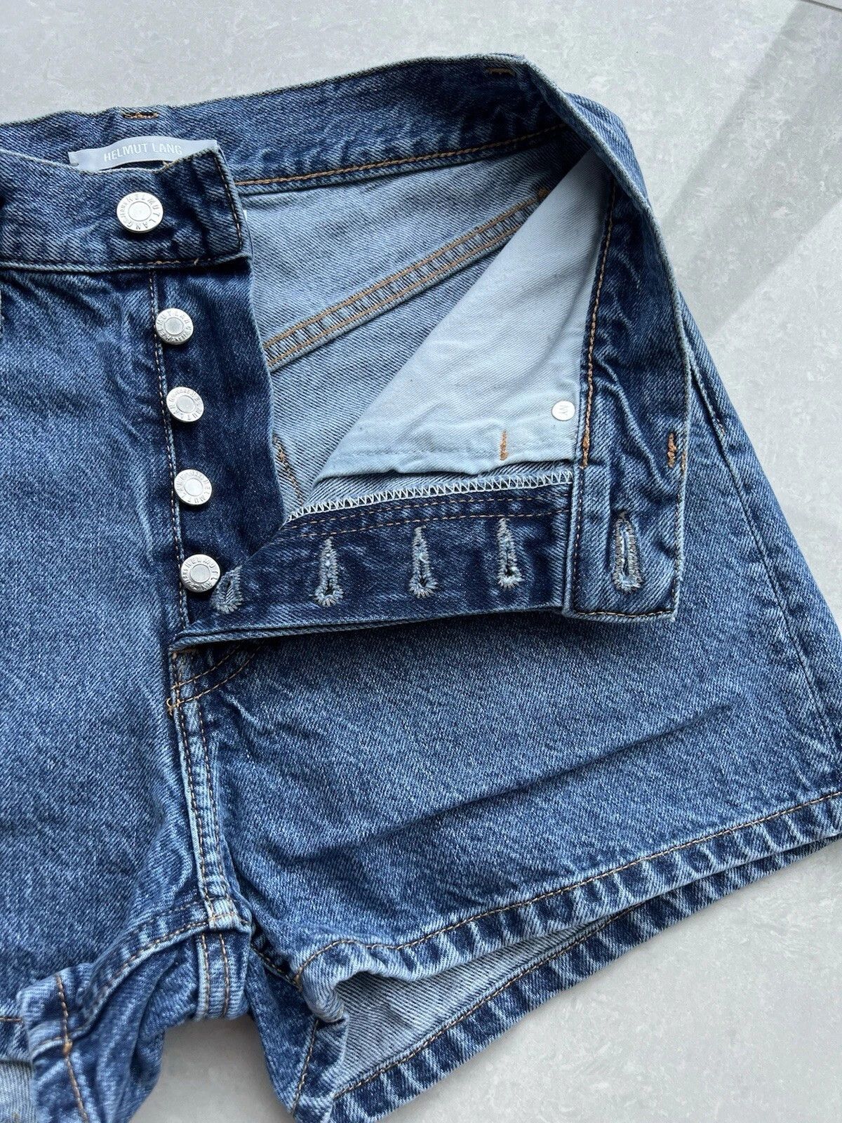 Helmut Lang Never Worn Helmut Lang Vintage High-Waisted Denim Shorts Size 24" / US 00 / IT 34 - 5 Thumbnail
