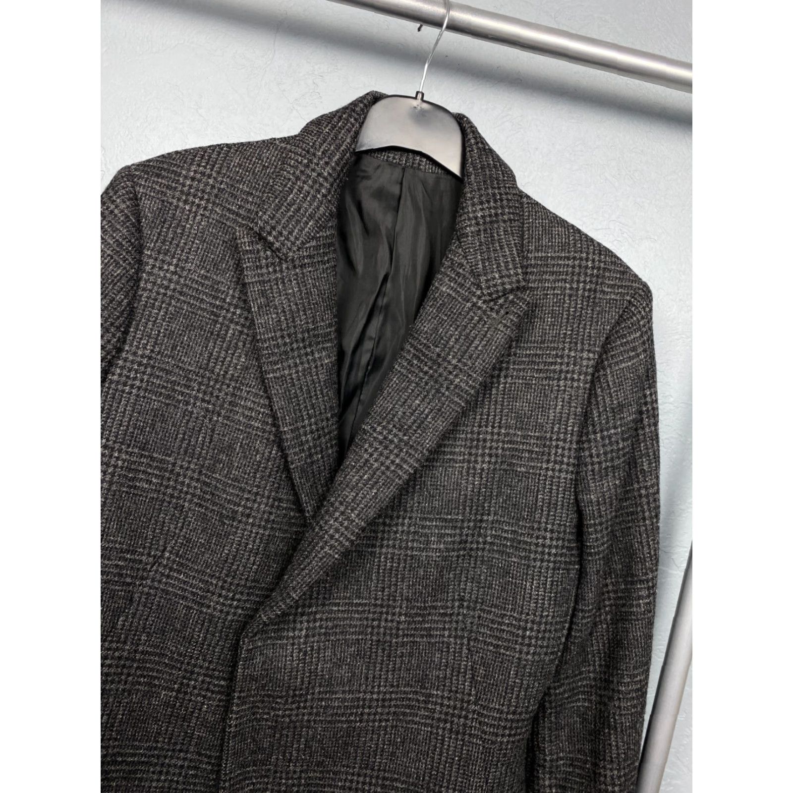 Allsaints AllSaints Yuto Wool Coat Jacket Mens M Gray Check Wool Overcoat Size US M / EU 48-50 / 2 - 2 Thumbnail