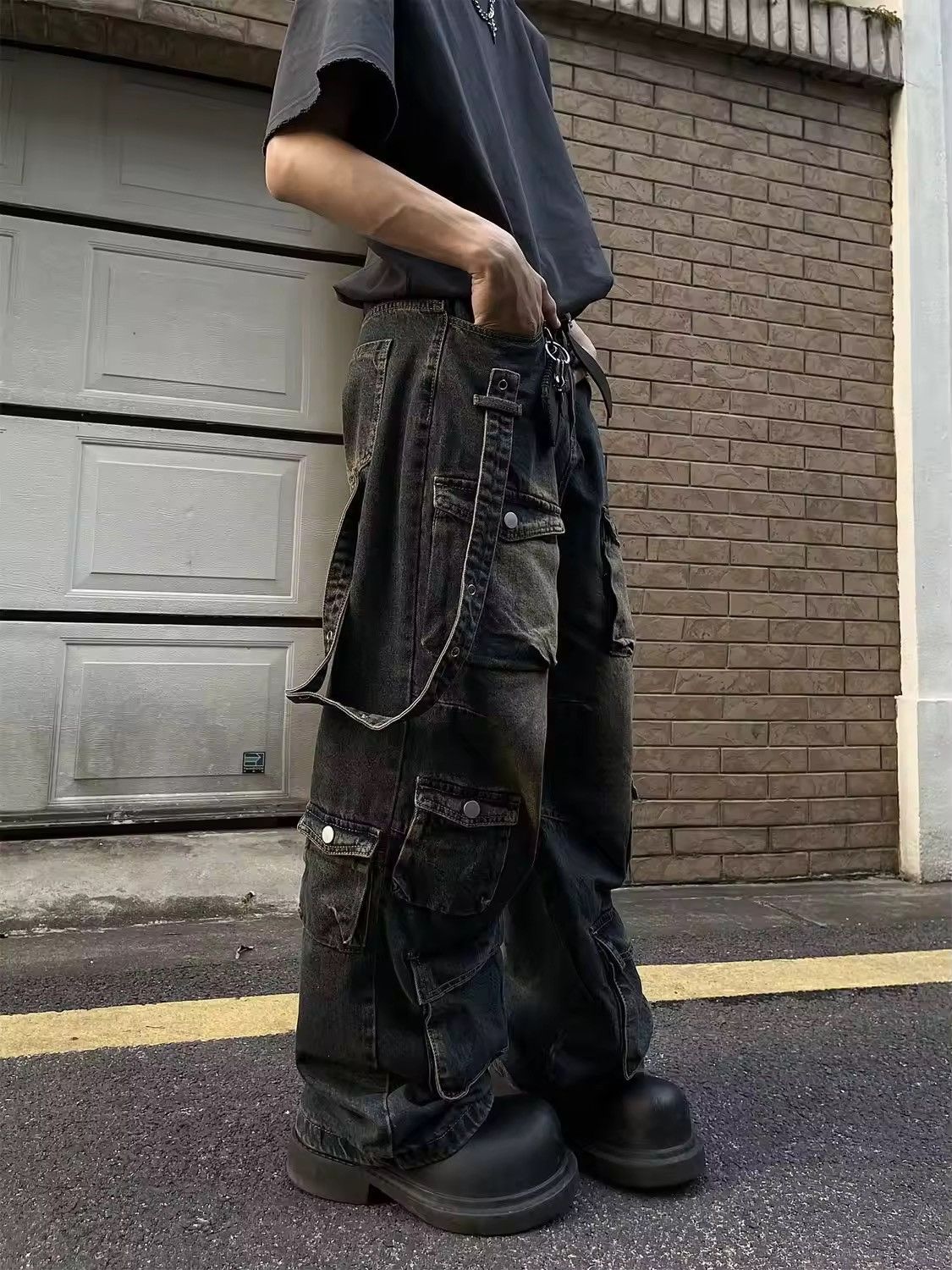 Jean × Vintage Straight Tube Washed Jeans Size US 30 / EU 46 - 2 Thumbnail