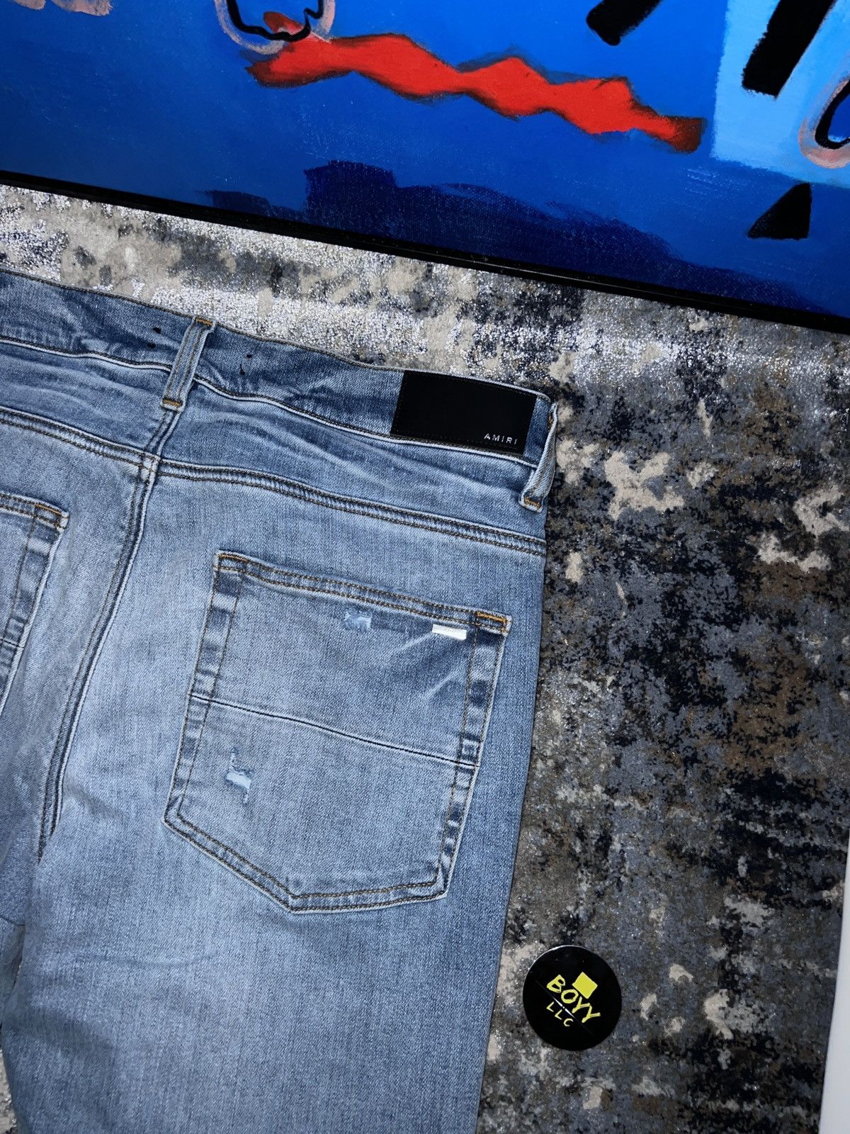 Amiri Amiri grey patch mx1 jeans Size US 33 - 6 Thumbnail