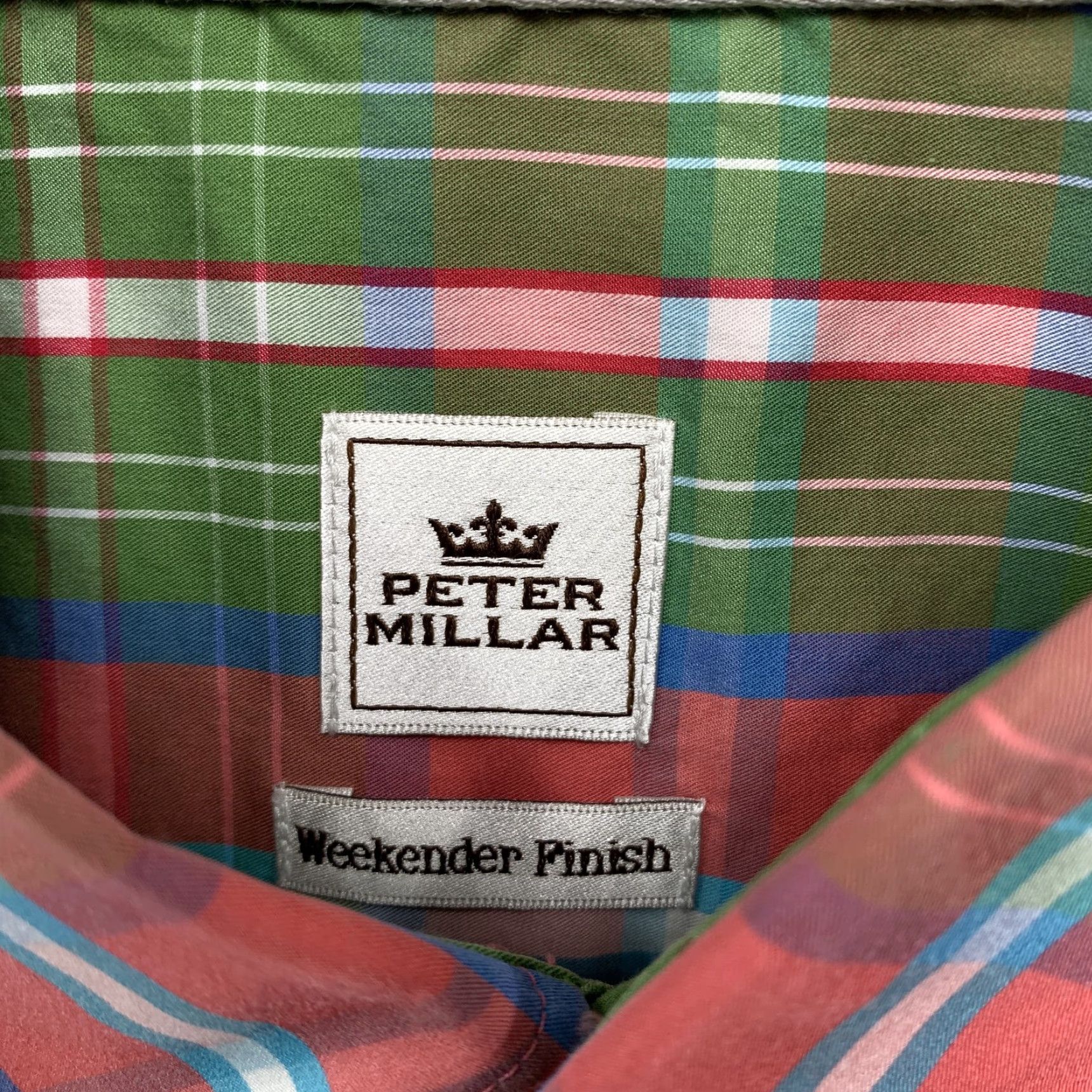 Peter Millar Peter Millar Shirt Short Sleeve Button-Down Mens Large Plaid Green Pink Casual Button-Up Apparel Size US L / EU 52-54 / 3 - 2 Thumbnail