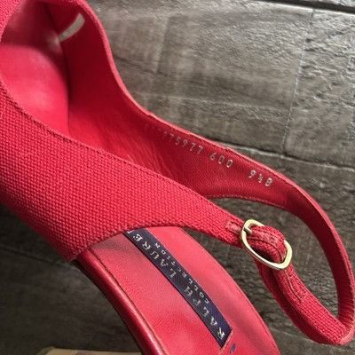 Ralph Lauren Ralph Lauren Collection Womens Knot Slingback Heels Red Made Size US 9.5 / IT 39.5 - 5 Thumbnail