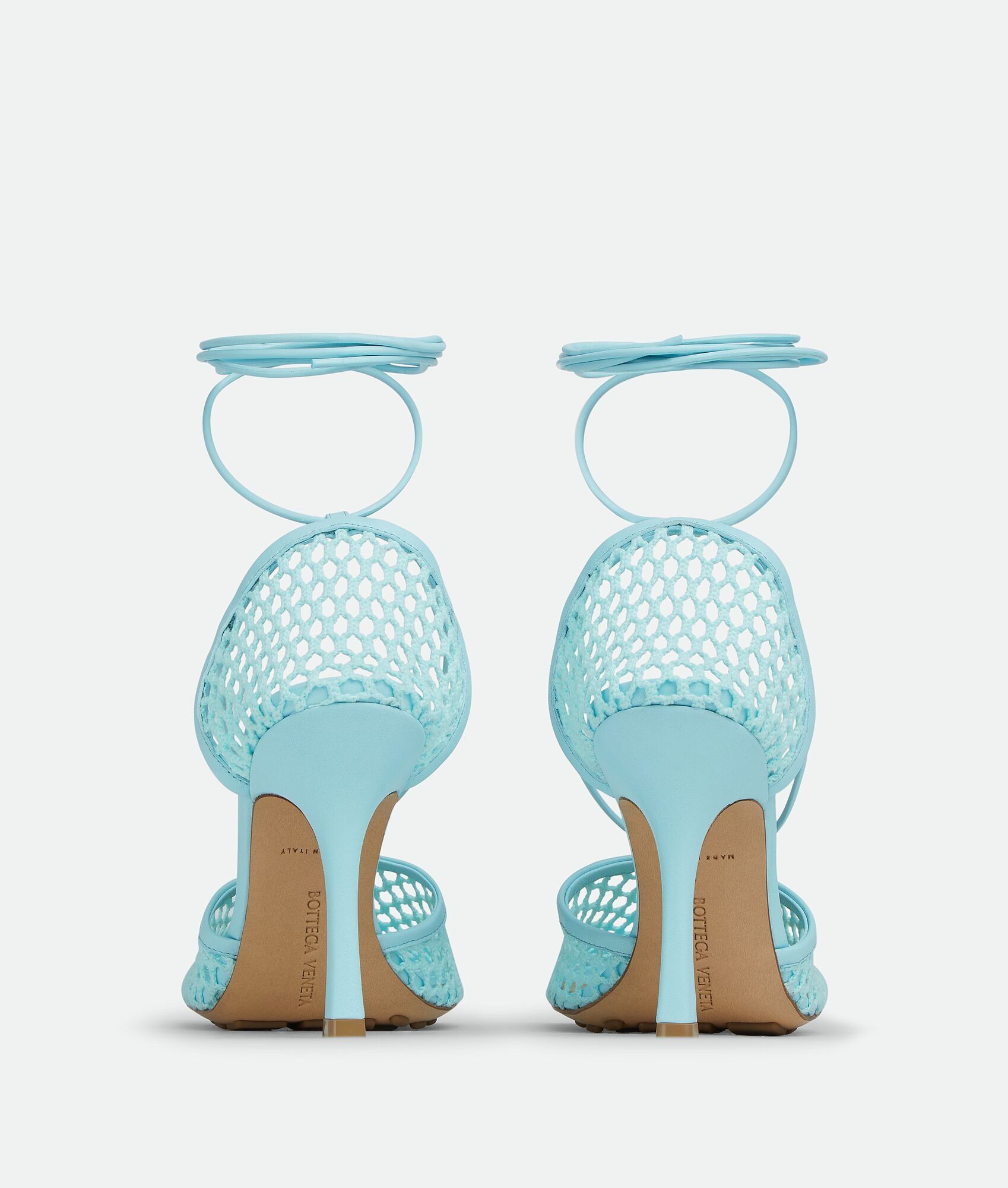 Bottega Veneta o1n1vont1024 Stretch Lace-Up Sandals in Pale Blue Size US 8.5 / IT 38.5 - 3 Thumbnail
