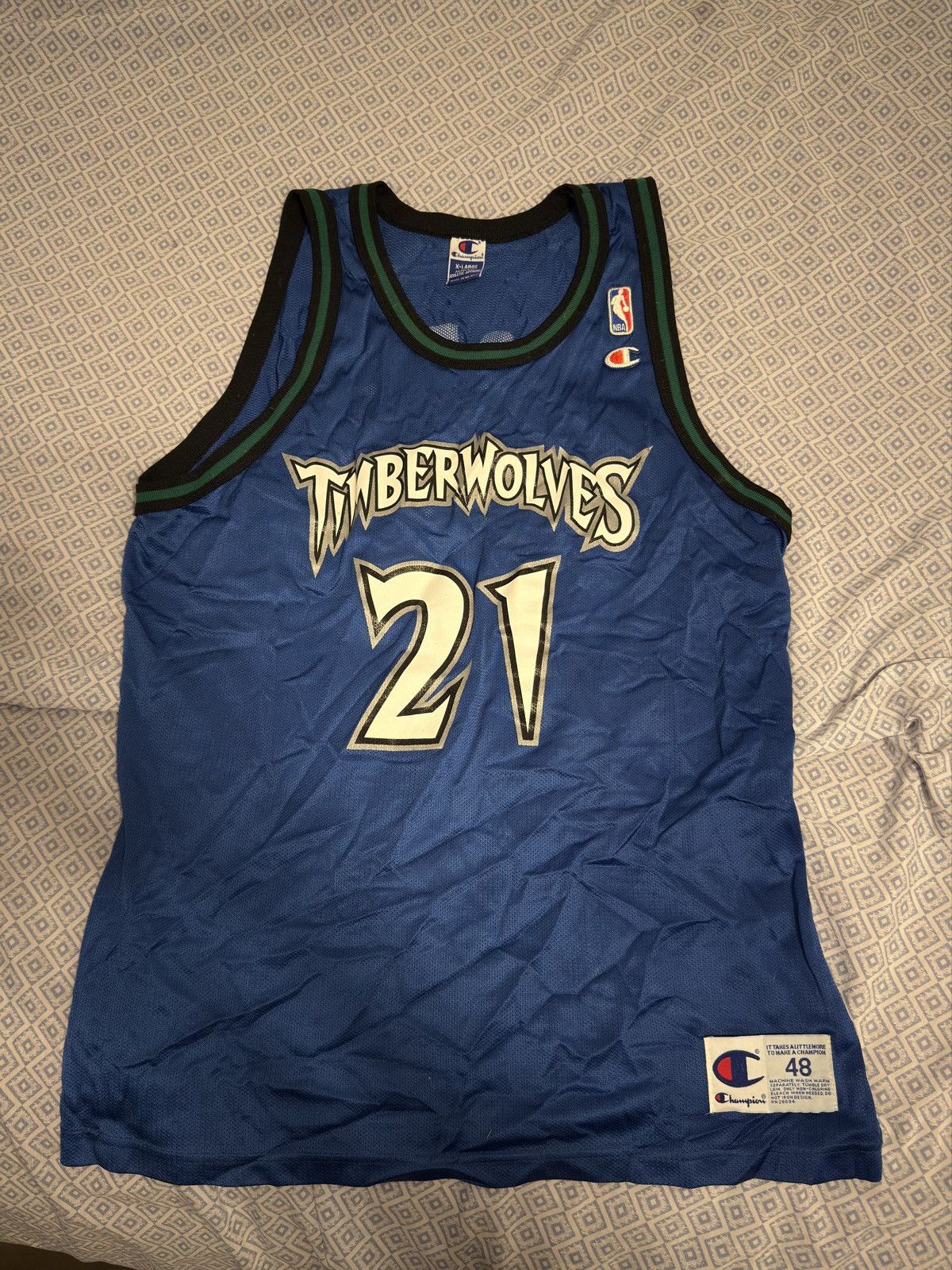 NBA Kevin Garnett Timberwolves vintage champions jersey Size US XL / EU 56 / 4 - 1 Thumbnail