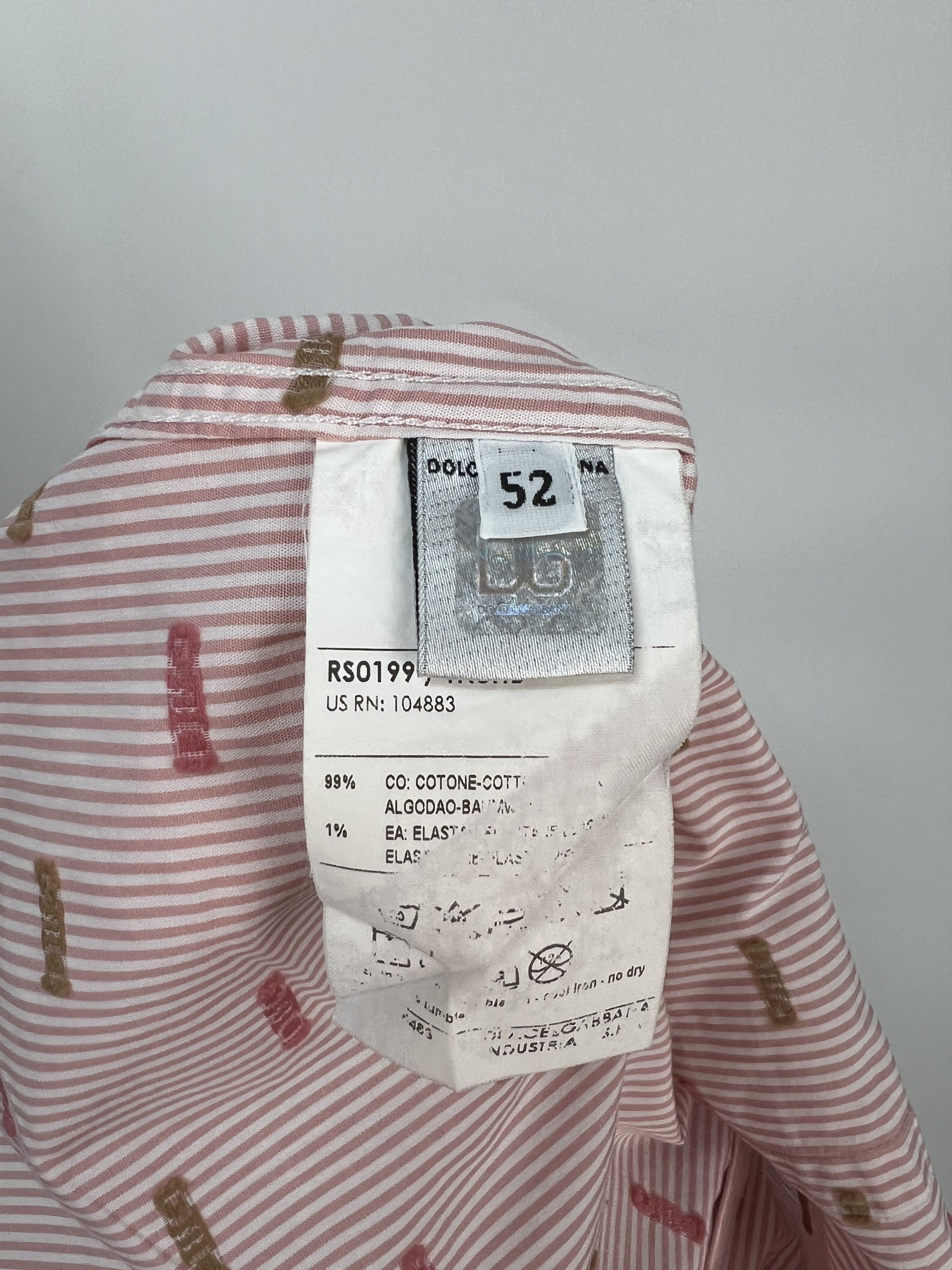 Dolce & Gabbana Dolce Gabbana Logo Sleeveless Stripe Button Up Shirt Size US L / EU 52-54 / 3 - 13 Thumbnail