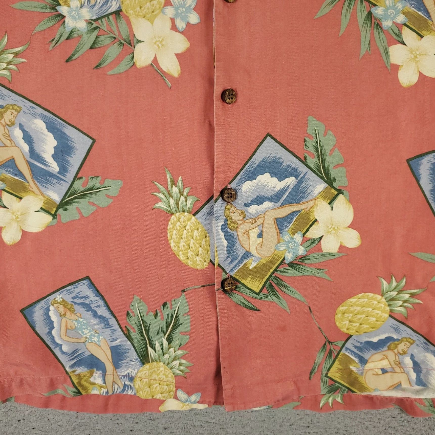 Tommy Bahama VINTAGE Tommy Bahama Shirt Mens XL Pink Silk Hawaiian Button-Up Short Sleeve Size US XL / EU 56 / 4 - 3 Thumbnail