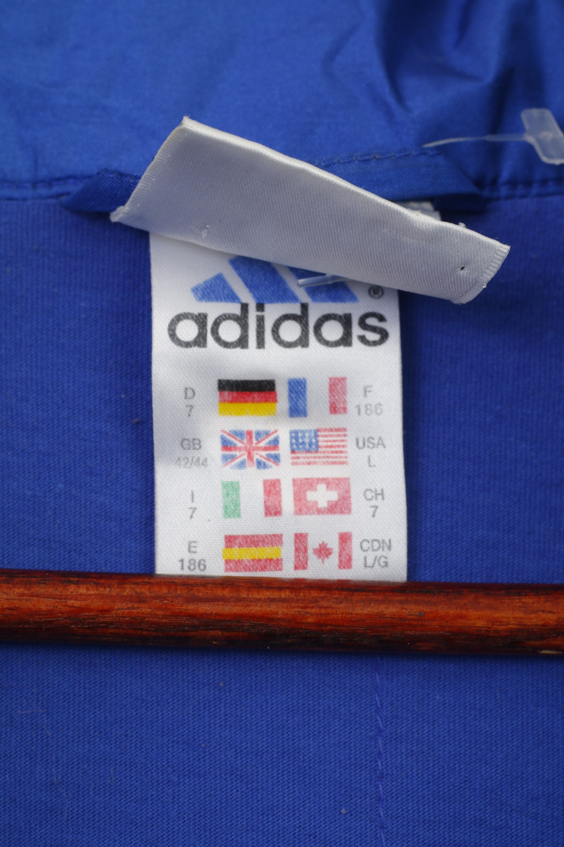 Adidas Adidas Men 186 L Jacket Full Zipper Hood Red Blue 0666 Size US S / EU 44-46 / 1 - 6 Thumbnail