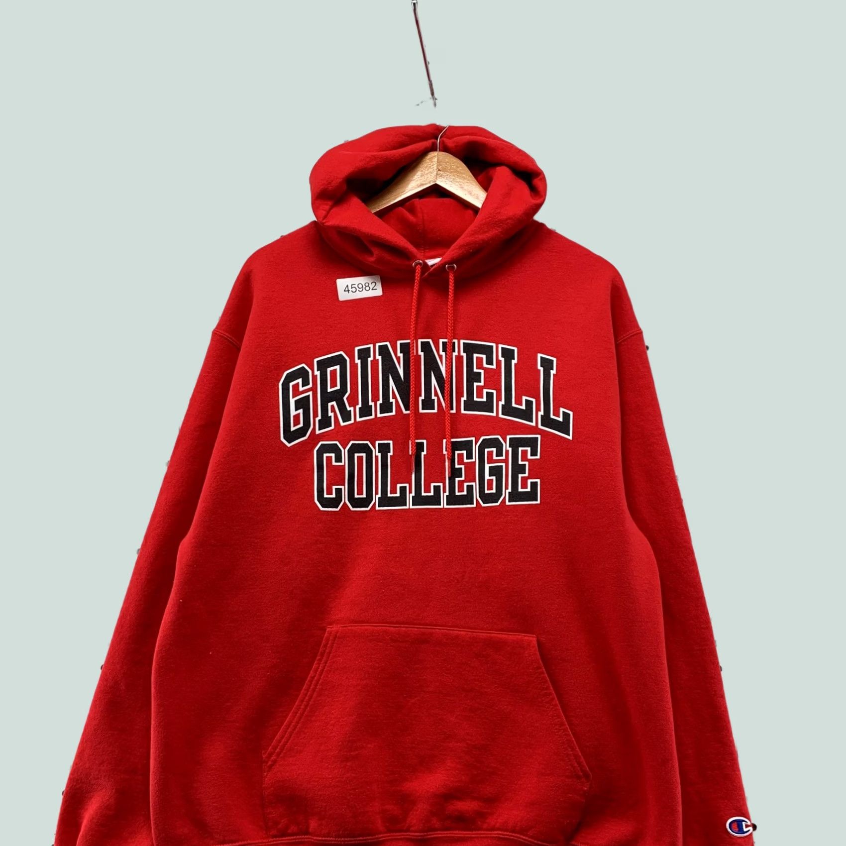 Champion Nike Grinnell College Sweatshirt Hoodie Mens Large Red Hooded Pullover Champion Fleece Size US L / EU 52-54 / 3 - 1 Thumbnail