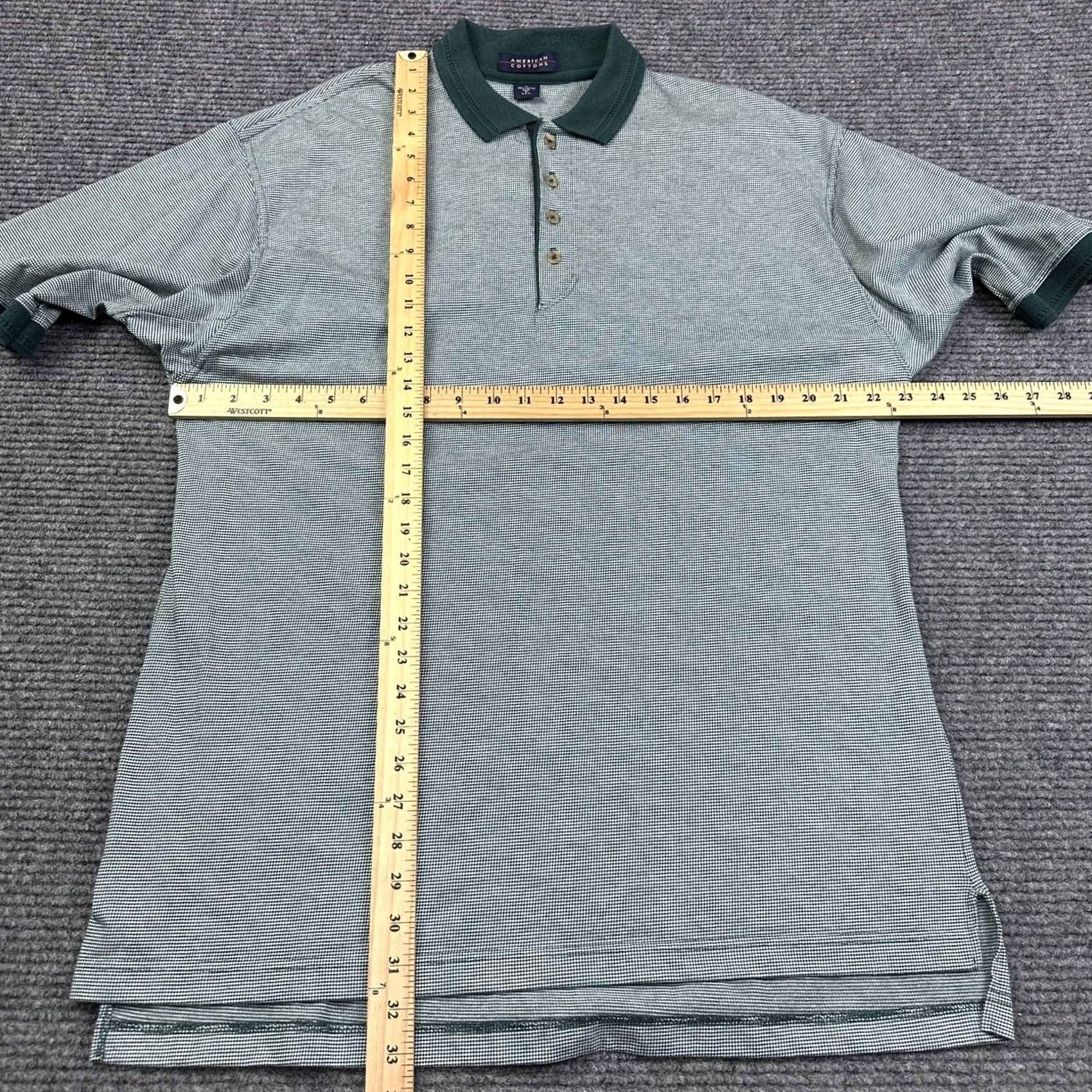 Vintage VINTAGE American Cottons Polo Shirt XL Adults 90s Green/White Short Sleeve 100% Cotton Polo Mens Size US XL / EU 56 / 4 - 4 Thumbnail
