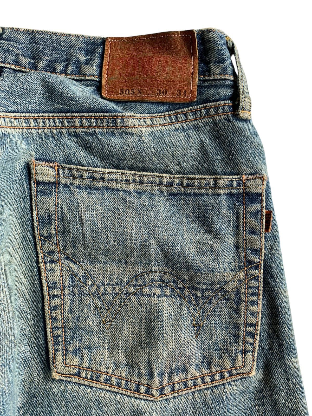 Edwin × Kapital EDWIN SELVEDGE 505X BUTTON FLY DISTRESSED DENIM Size US 30 / EU 46 - 11 Thumbnail