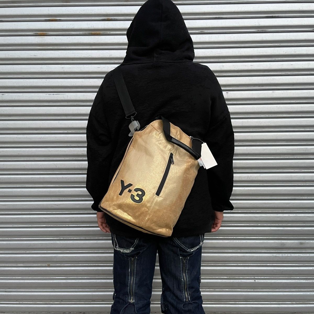 Y-3 Y-3 Yohji Yamamoto Adidas Distressed Fade 2-way Shopping Bag Size ONE SIZE - 1 Thumbnail