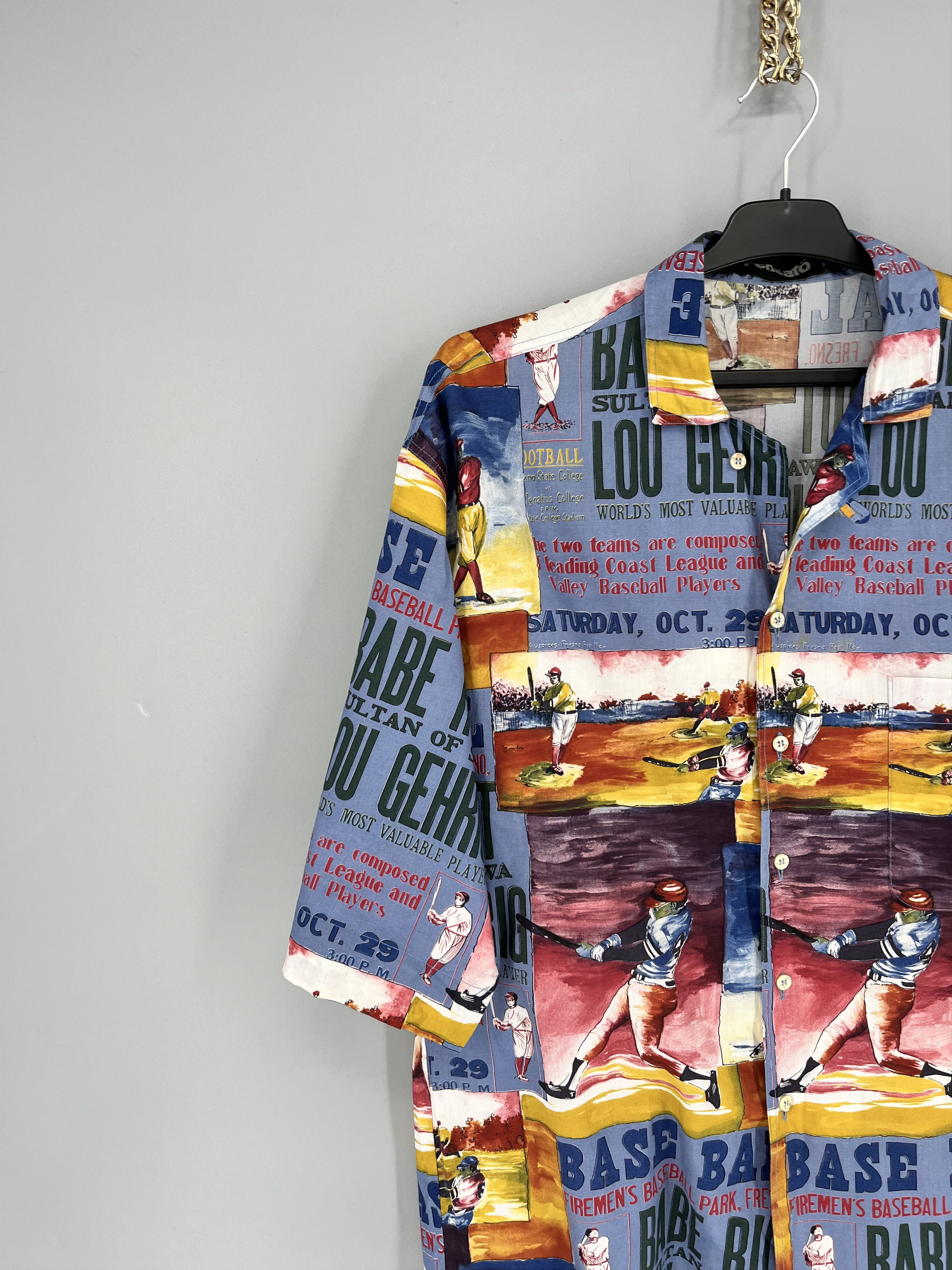 Other Vintage 90s Pensato Print Baseball Hawaiian Button Shirt Size US M / EU 48-50 / 2 - 4 Thumbnail