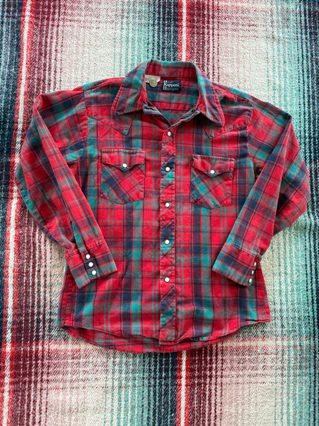 Vintage Vintage Washington Dee Cee Red Green Plaid Pearl Snap Wester Size US M / EU 48-50 / 2 - 1 Thumbnail