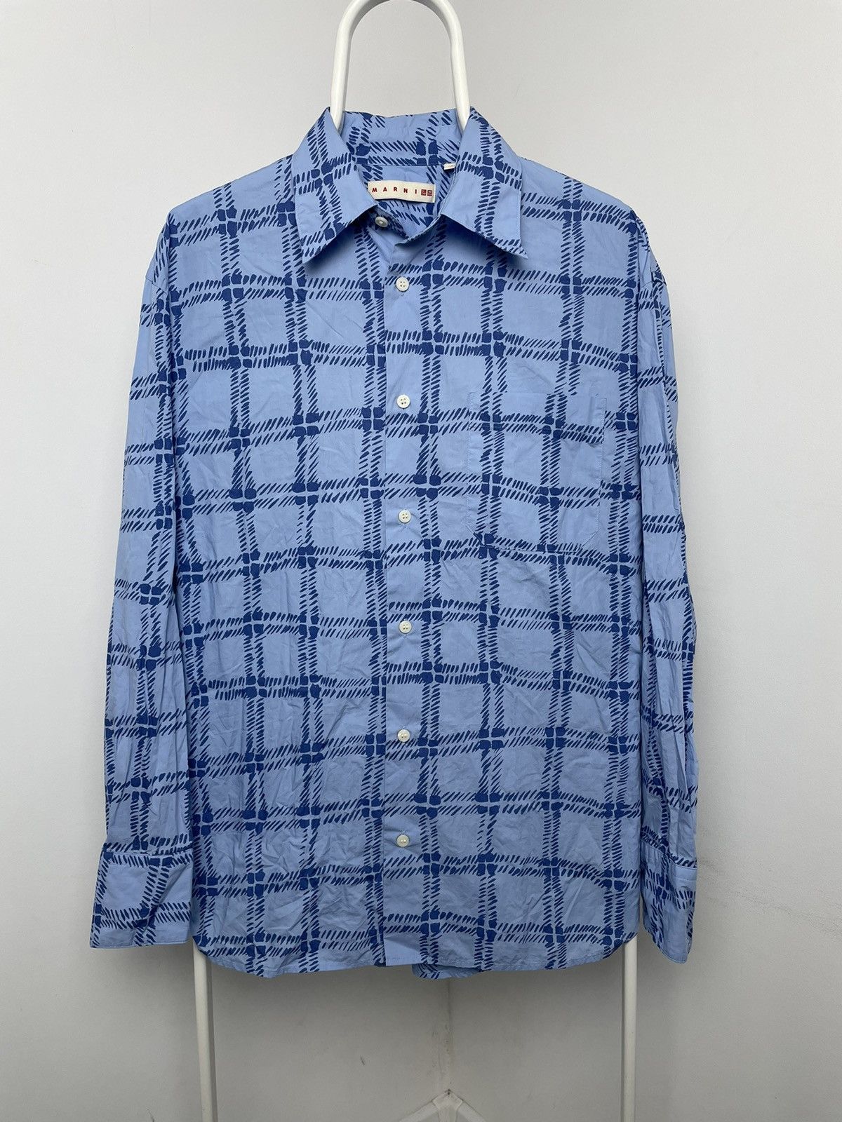Marni × Uniqlo Marni Uniqlo Shirt Plaid Blue Size US XL / EU 56 / 4 - 1 Thumbnail