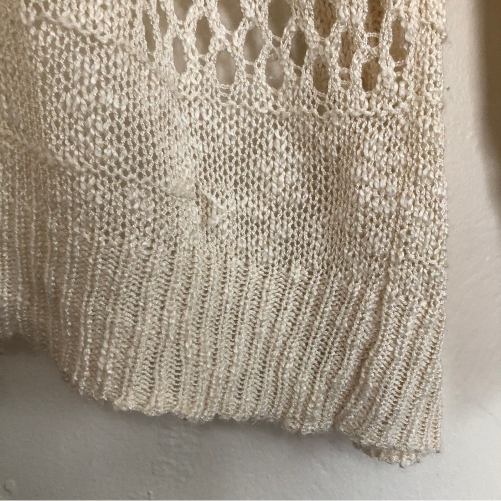 Other Cozy Knit Cream Color Open Front Cardigan Sweater Size M / US 6-8 / IT 42-44 - 7 Thumbnail