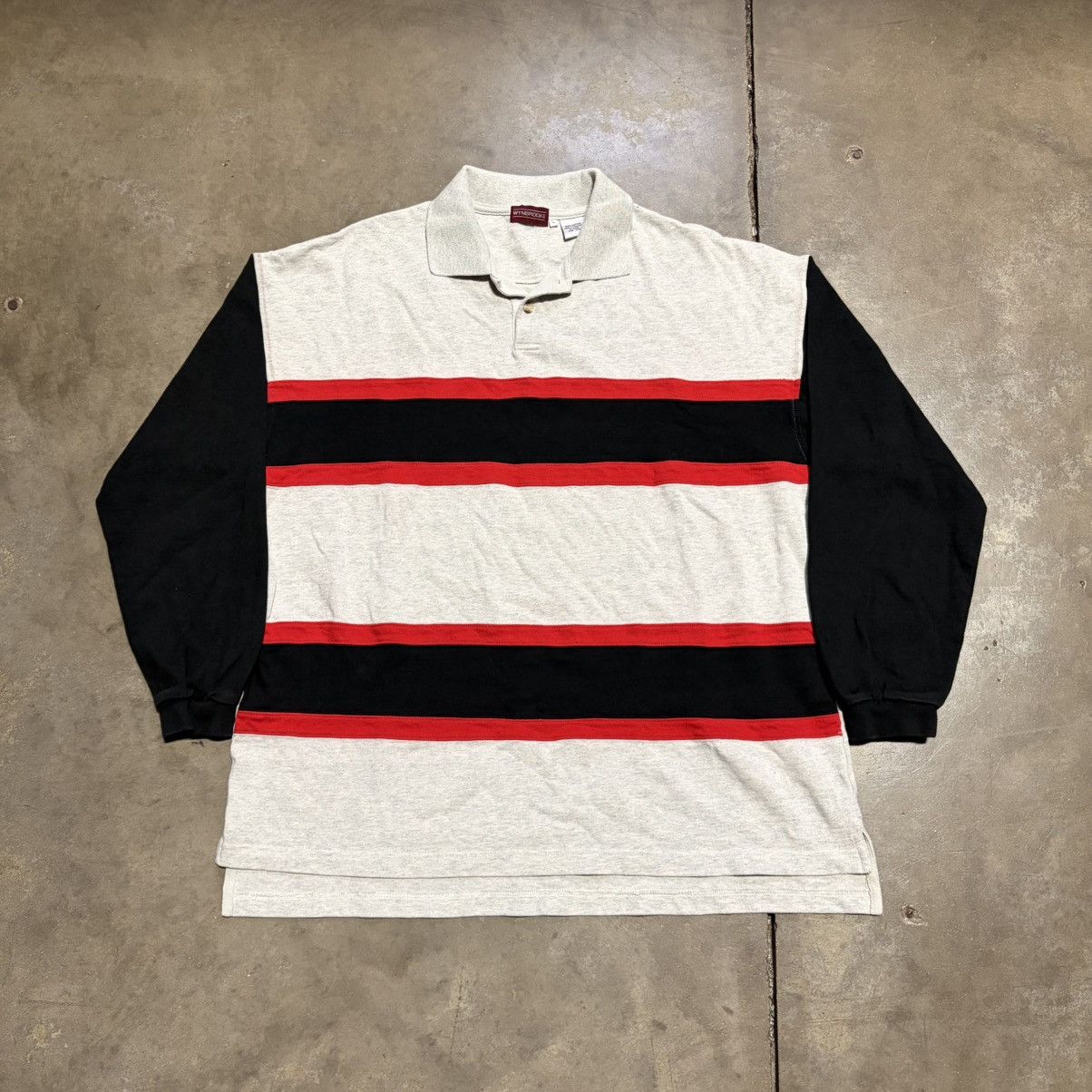 Vintage Vintage 90s Wynbrooke Rugby Polo Shirt Striped Preppy Size US L / EU 52-54 / 3 - 1 Thumbnail