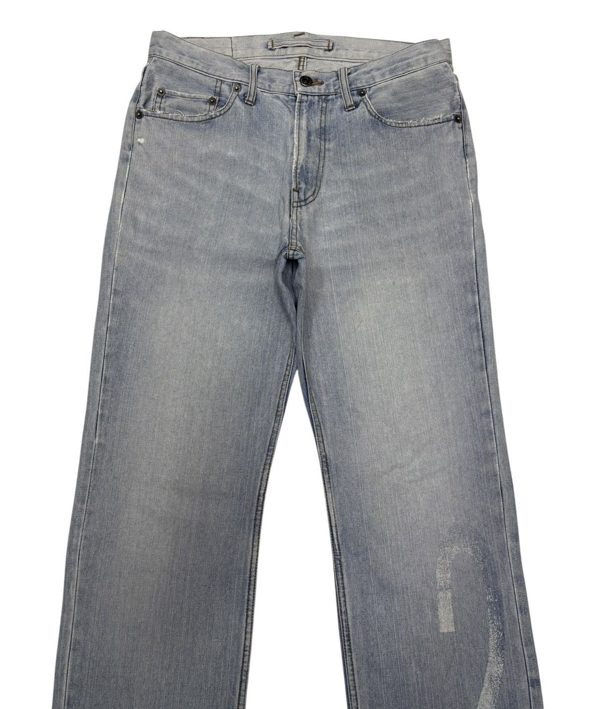 PPFM PPFM Blue Wash Number 25 Faded Logo Jeans Size US 32 / EU 48 - 7 Thumbnail