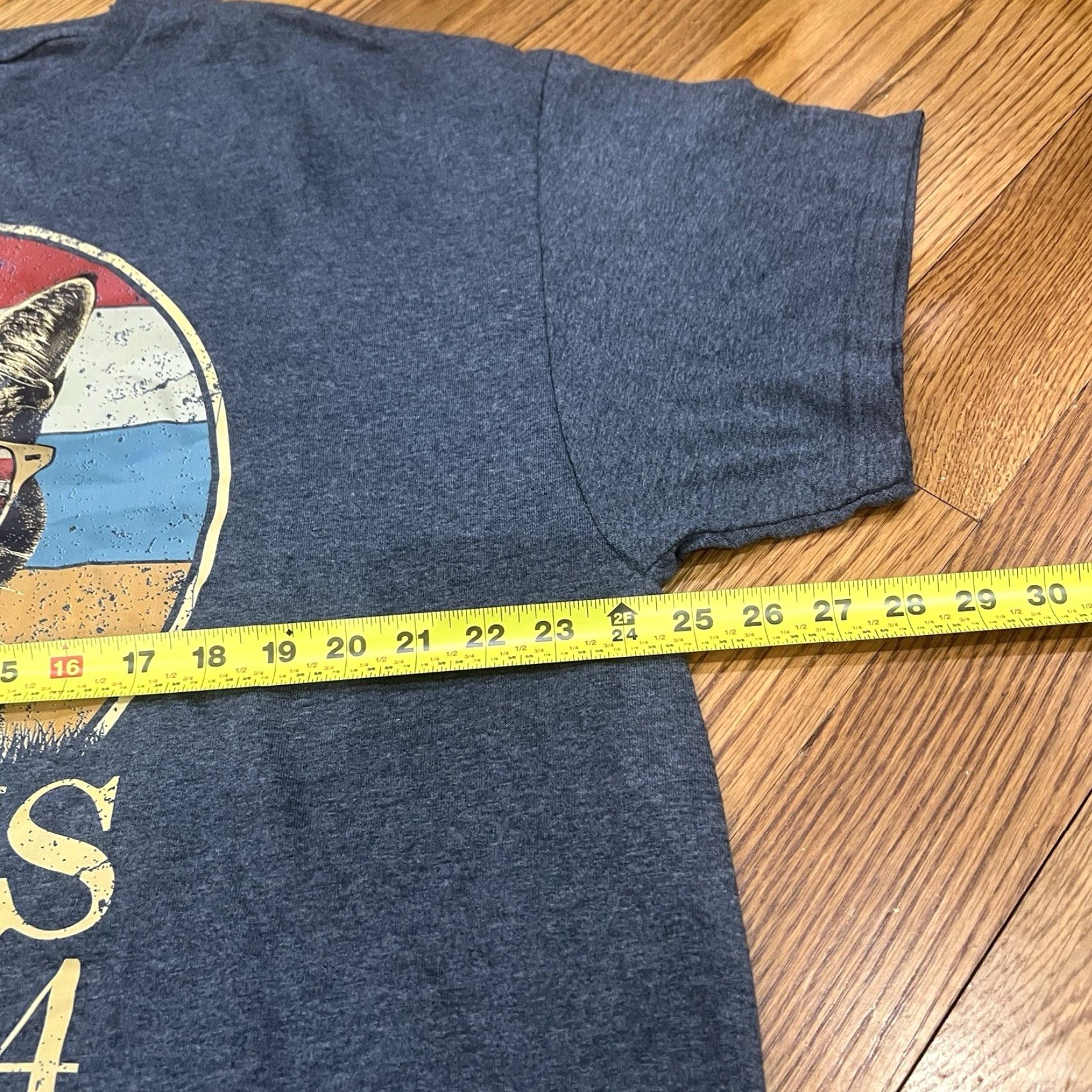 Vintage Harris Men's T-Shirt 2XL Short Sleeve Gray Cat Sunglasses Graphic Patriotic Casual All Seasons Size US XXL / EU 58 / 5 - 6 Thumbnail