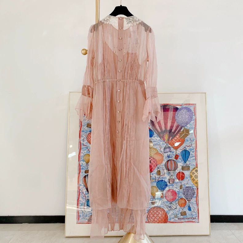 Gucci Gucci Lace collared organza silk dress 2504-Nextarrow Size S / US 4 / IT 40 - 2 Thumbnail
