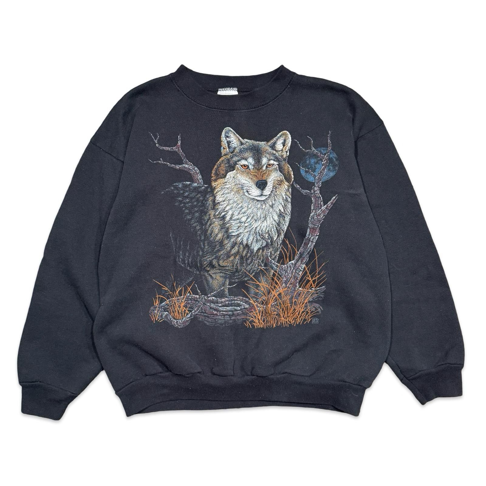 Tultex Vintage Wolf Nature Tultex 90s Crewneck Sweatshirt Size US XL / EU 56 / 4 - 1 Thumbnail