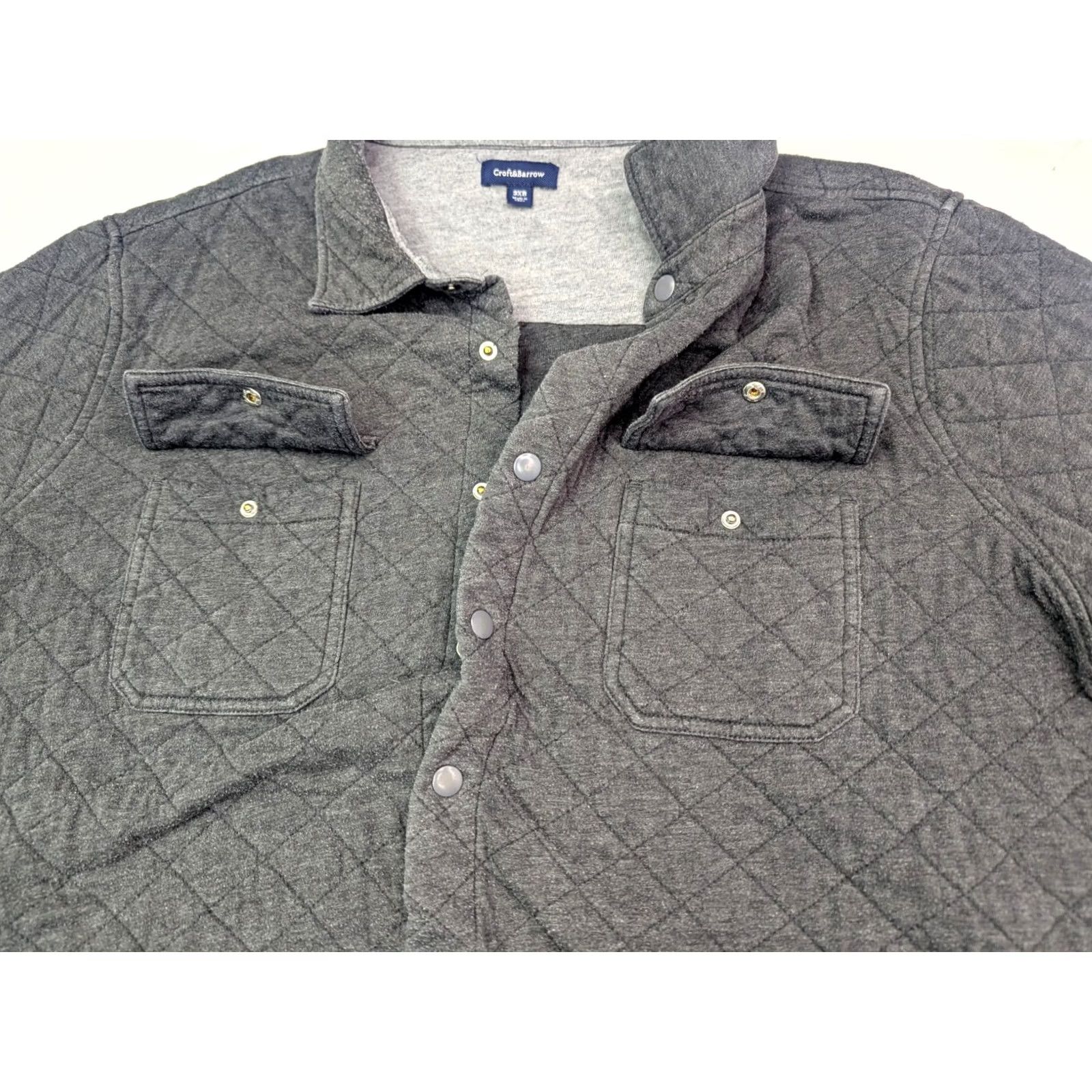 Croft & Barrow Croft & Barrow Quilted Jacket Gray 3XB Men Shirt/Coat/Coat? Size US XXL / EU 58 / 5 - 7 Thumbnail