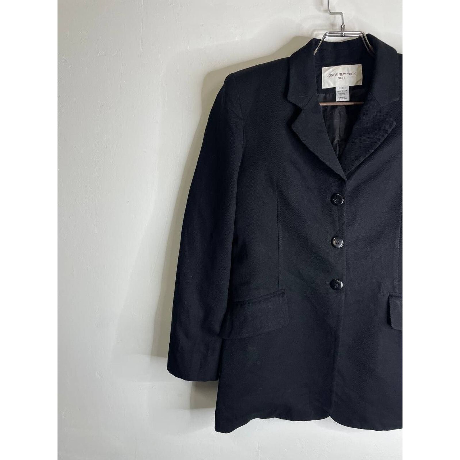Jones New York × Vintage Vintage Jones New York Black Wool Blazer Jacket Classic Suit Size M / US 6-8 / IT 42-44 - 7 Thumbnail