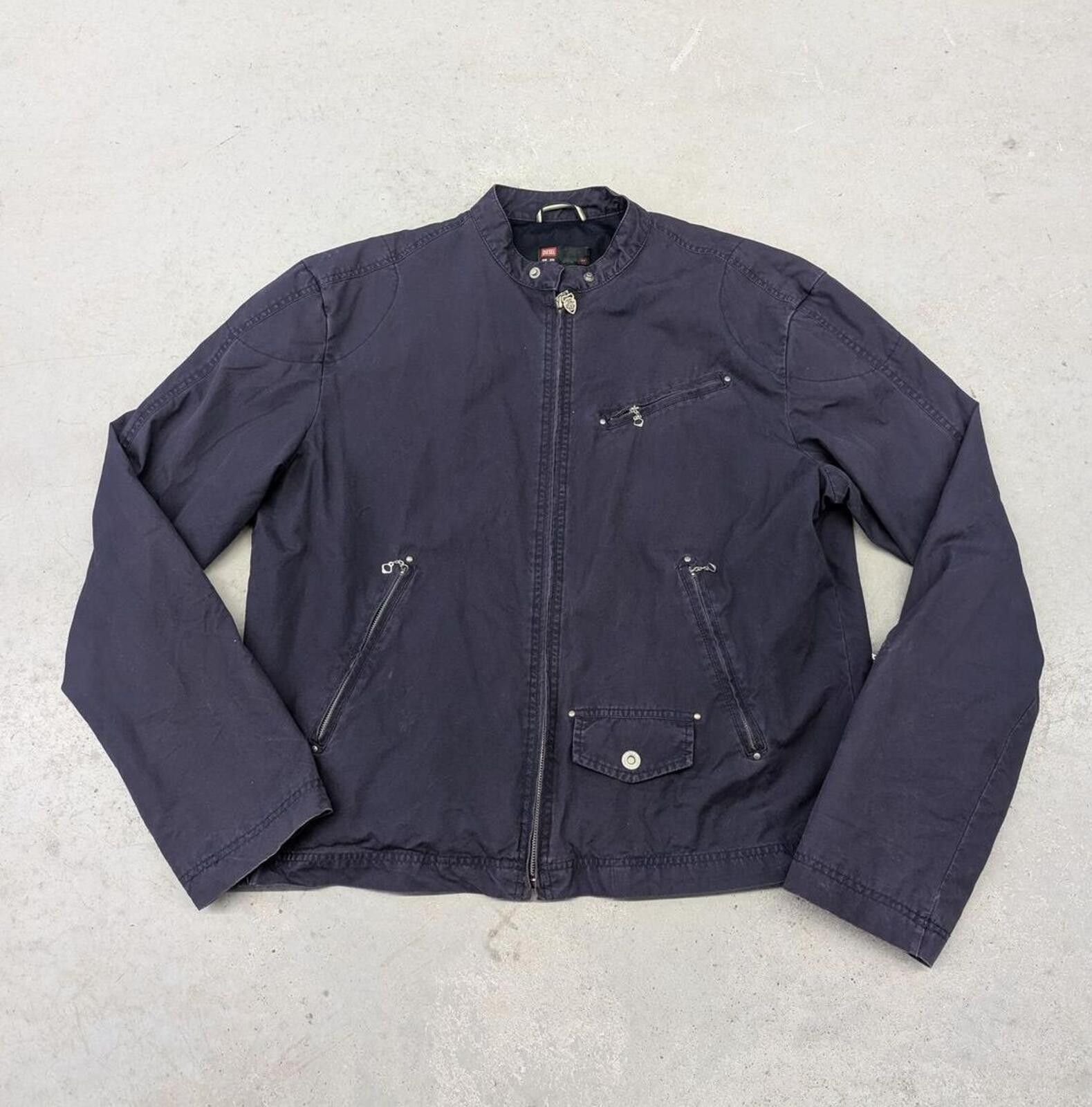 Diesel Y2K Diesel Industry Dark Navy Blue Rider Jacket Size US XXL / EU 58 / 5 - 1 Thumbnail