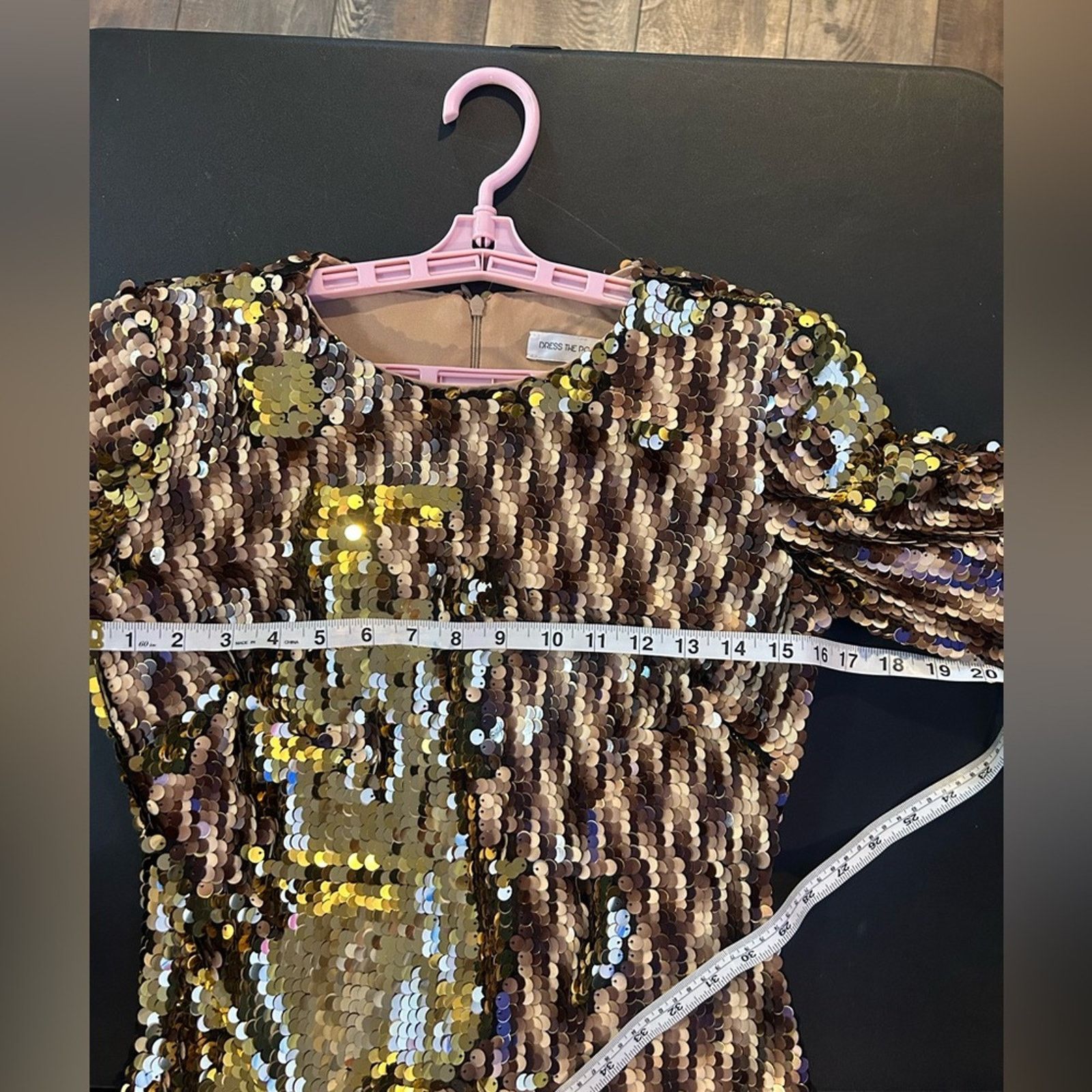Dress the Population Dress the Population Gold Sequin Tula Mini Dress NWOT Small Size S / US 4 / IT 40 - 7 Thumbnail