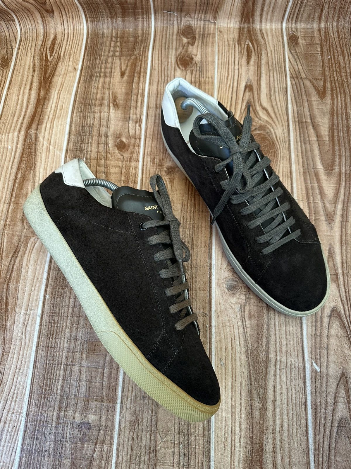 Saint Laurent Paris Saint Laurent HEDI SLI Court Classic Low-Top Suede Trainers Size US 12 / EU 45 - 15 Thumbnail