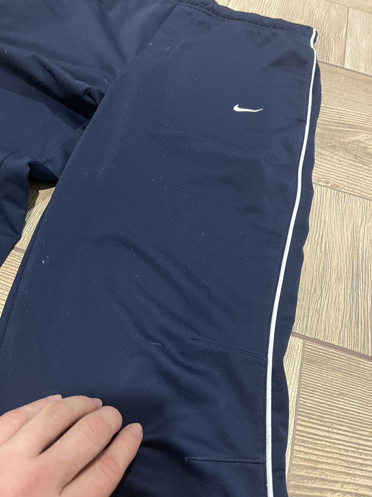 Nike 💎 vintage nike y2k baggy track pants (navy blue) Size US 30 / EU 46 - 5 Thumbnail