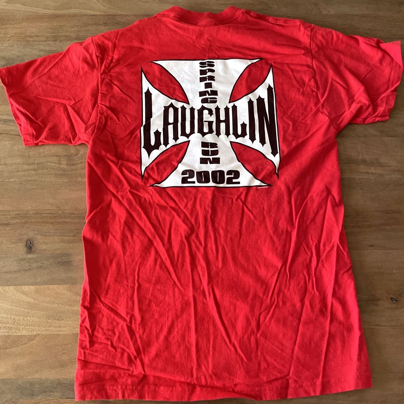 Fruit Of The Loom Vintage Y2K Choppers Till You Die Biker T Shirt Red Laughlin 2002 00's Men Large Size US L / EU 52-54 / 3 - 2 Thumbnail