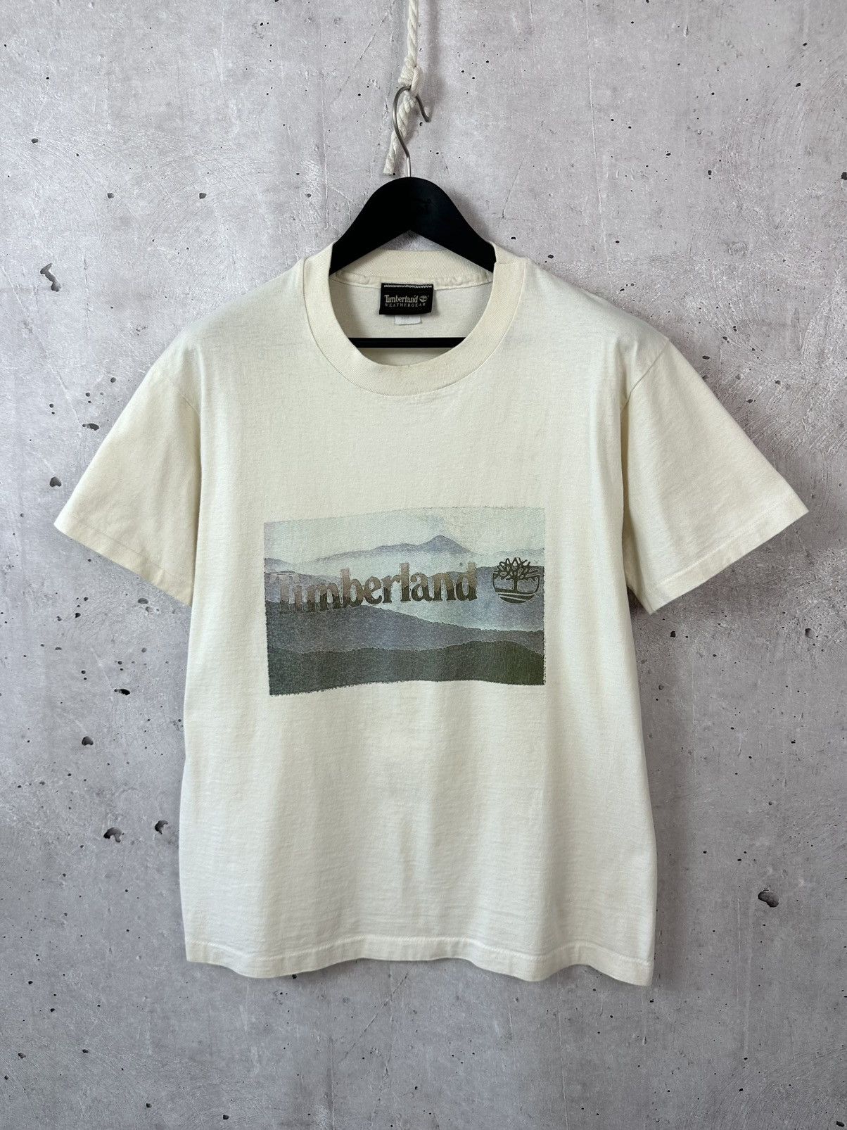 Timberland Vintage Timberland Made in USA Beige Short Sleeve Tee Size US M / EU 48-50 / 2 - 1 Thumbnail