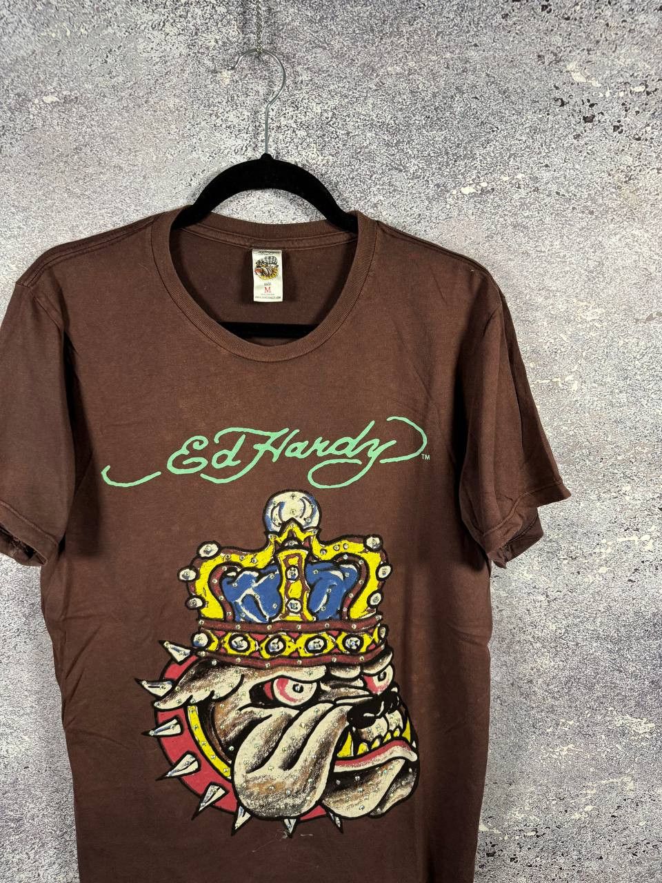Designer × Ed Hardy × Vintage Don Ed Hardy Brown Bulldog Graphics Printed Logo T-Shirt M Size US M / EU 48-50 / 2 - 2 Thumbnail