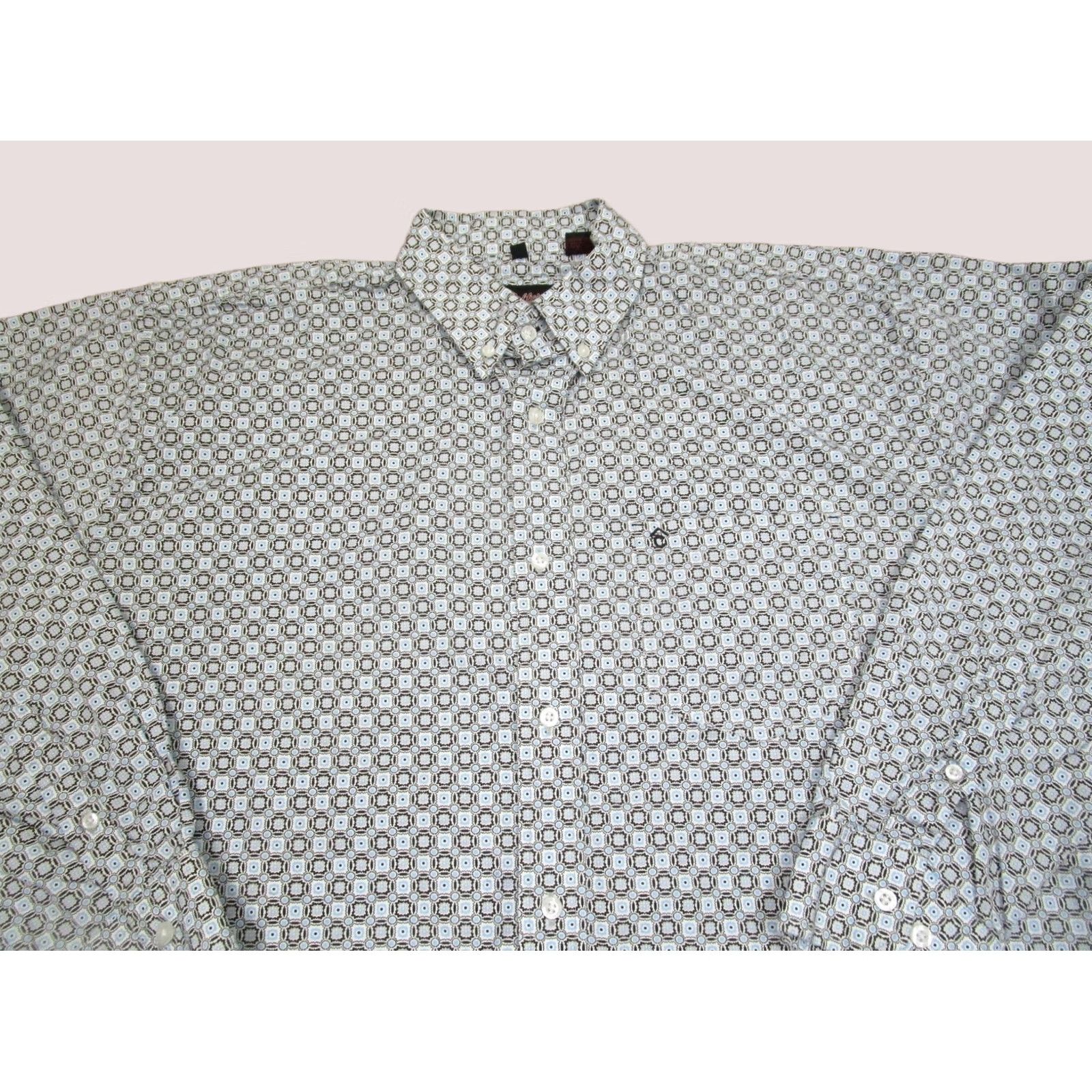 Vintage Rafter C Shirt Men 2XL Blue Geometric Western Long Sleeve Button-Down Cowboy Size US XXL / EU 58 / 5 - 1 Thumbnail