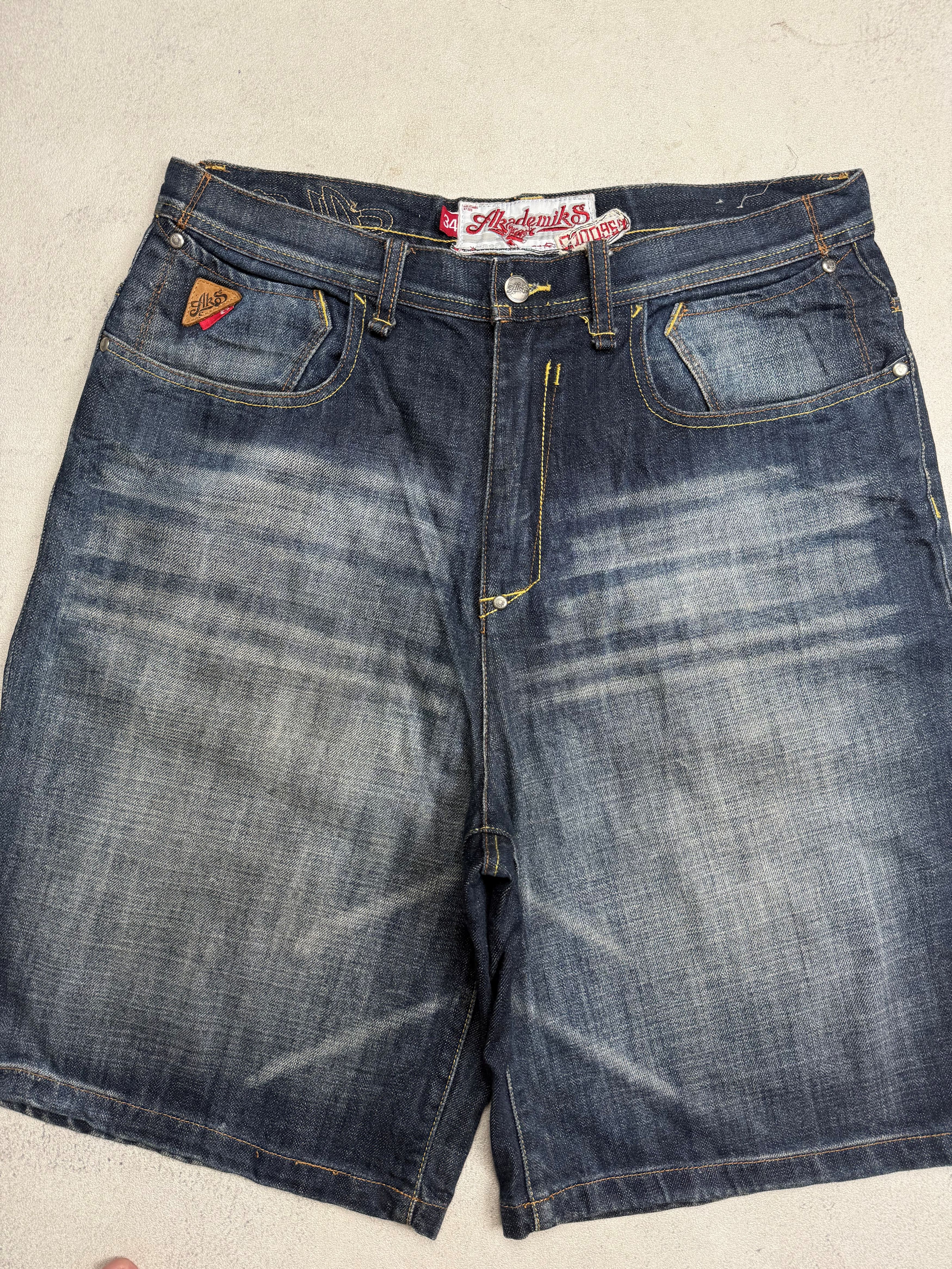 Akademiks Vintage Y2K Akademiks Baggy Shorts Denim Jorts Size US 34 / EU 50 - 2 Thumbnail