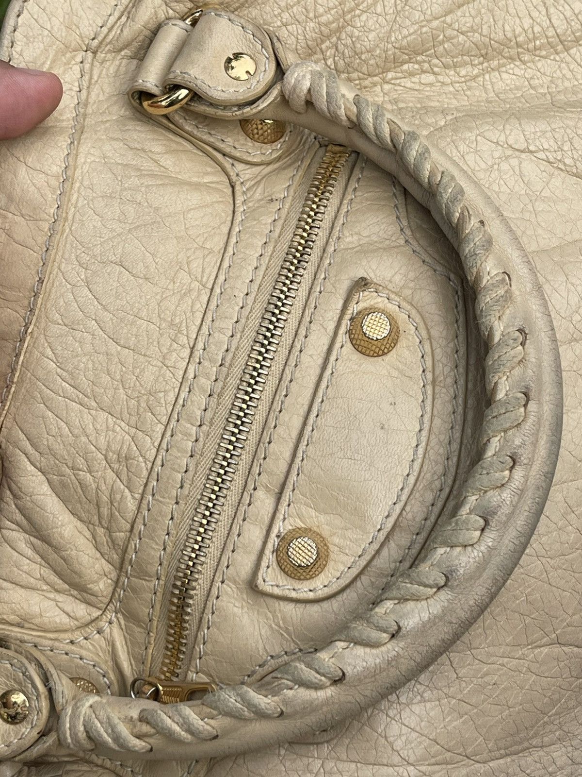Balenciaga Balenciaga City Motorcycle Beige Handbag Size ONE SIZE - 13 Thumbnail