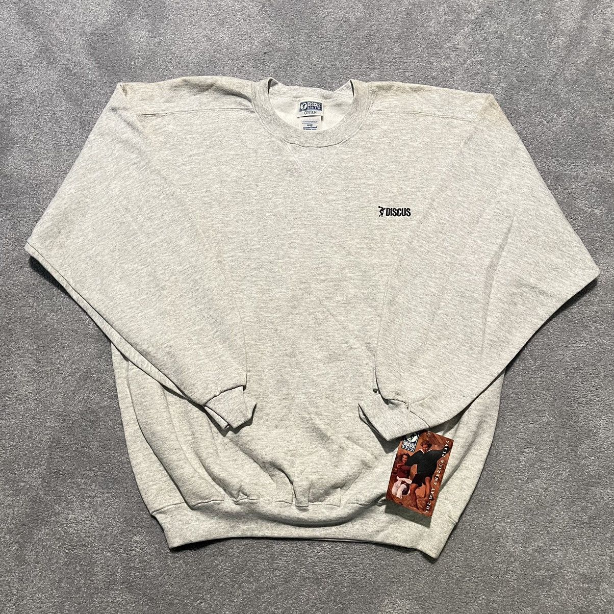Russell Athletic New Vintage 1990s Discus Athletic Blank Grey Logo Crewneck Size US L / EU 52-54 / 3 - 1 Thumbnail
