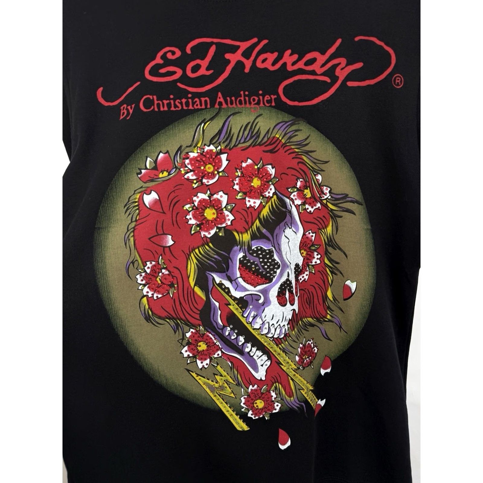 Ed Hardy VINTAGE Ed Hardy Flower Skull T-Shirt Mens M Black USA Made USA 🇺🇸💀 Christian Audigier Shirt Size US M / EU 48-50 / 2 - 5 Thumbnail