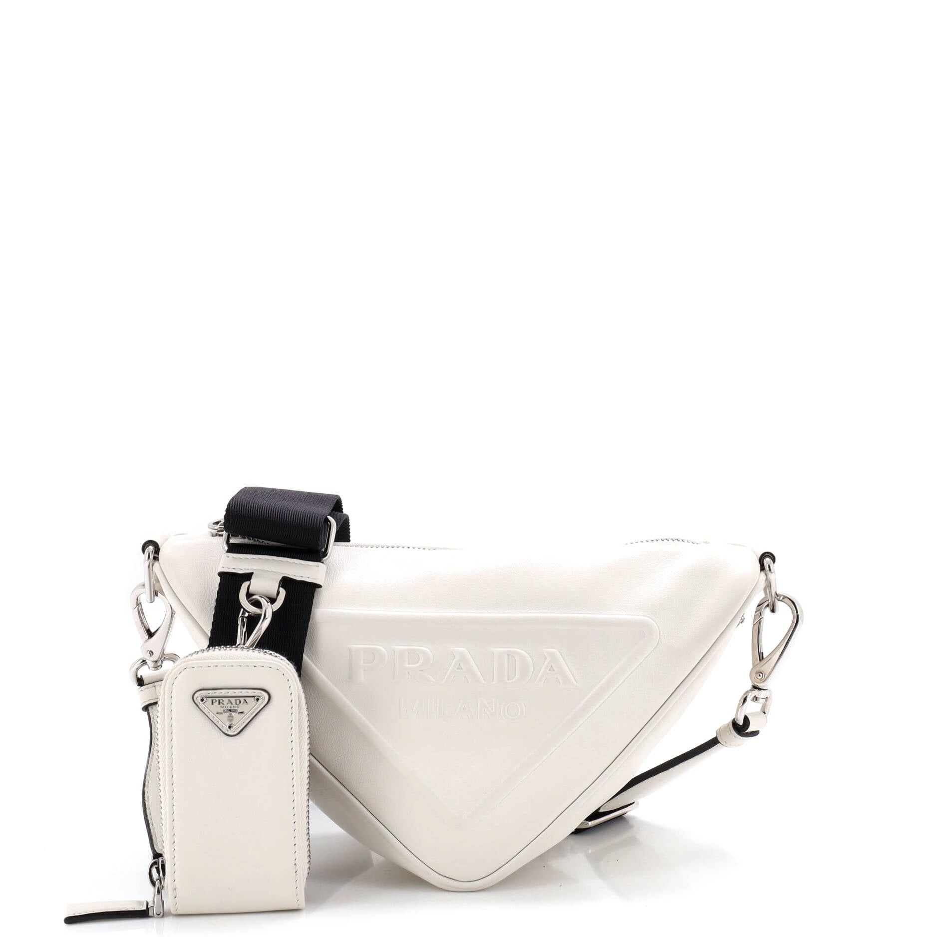 Prada Triangle Logo Zip Crossbody Bag Size ONE SIZE - 1 Thumbnail