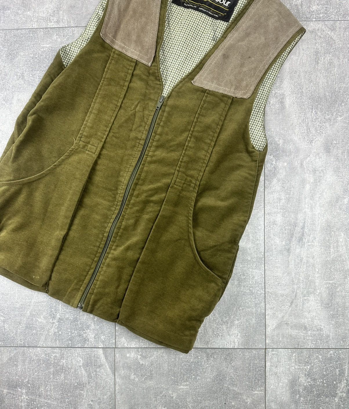 Barbour Barbour Vintage Olive/Green With Suede Shoulder Panels Size US S / EU 44-46 / 1 - 11 Thumbnail