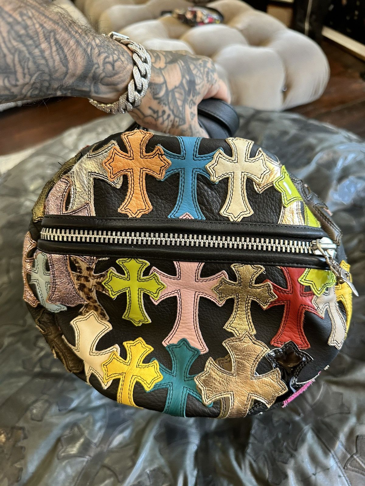 Chrome Hearts CHROME HEARTS LARGE FLOODED CROSS LUGGAGE DUFFLE BAG 4G Size ONE SIZE - 12 Thumbnail