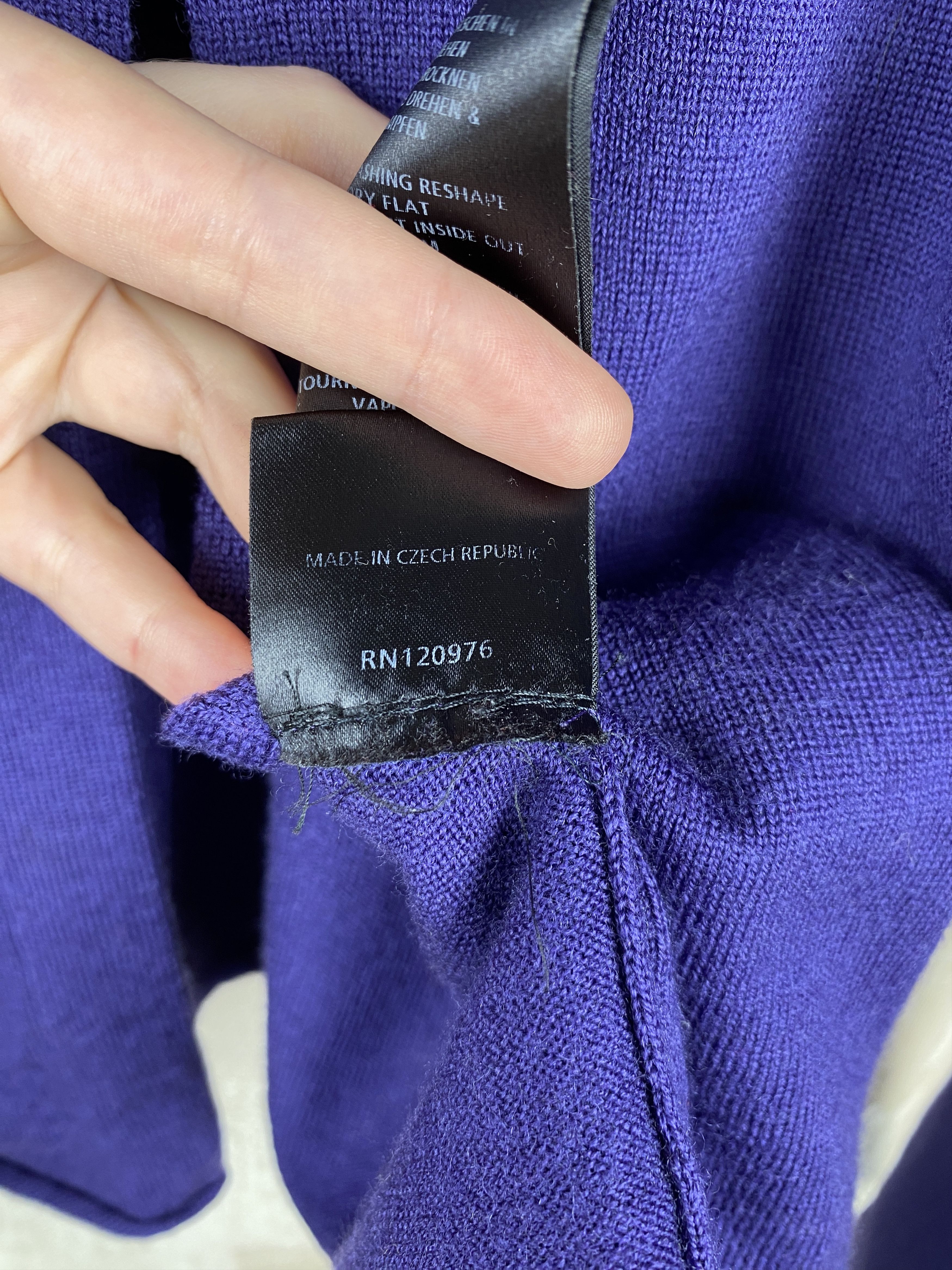 Designer Oska Virgin Wool Purple Single Button Cardigan Size L / US 10 / IT 46 - 11 Thumbnail