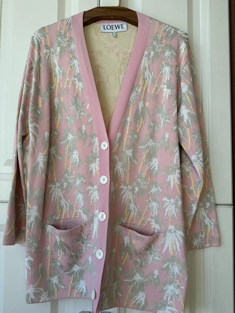 Loewe LOEWE A pink V-neck knit sweater for ladies Size XS / US 0-2 / IT 36-38 - 6 Thumbnail