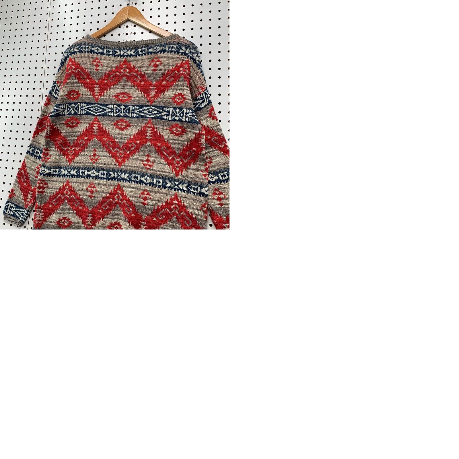 Vintage Denim & Supply Ralph Lauren Womens Southwestern Intarsia Cotton Sweater Red M Size M / US 6-8 / IT 42-44 - 10 Thumbnail