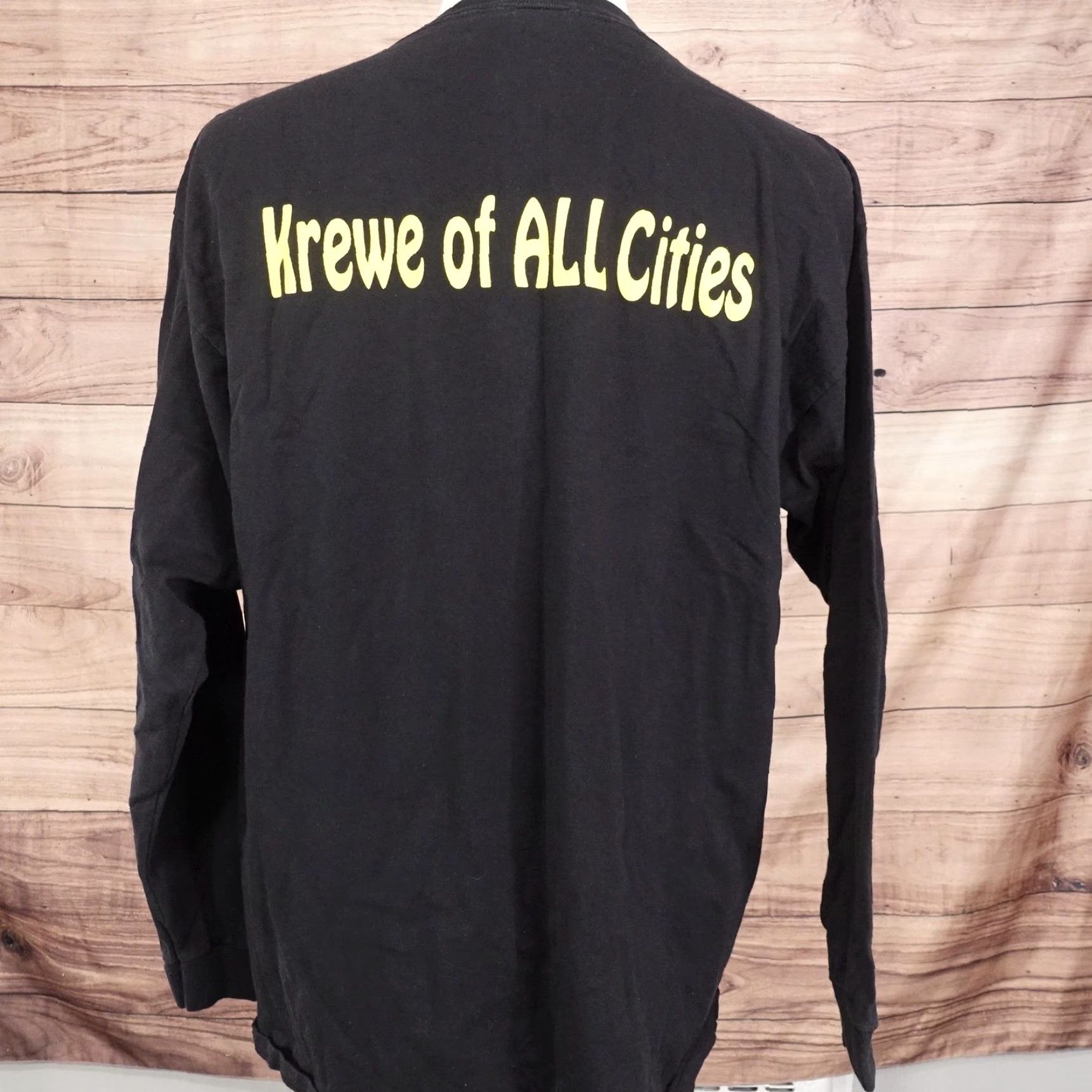 Delta VINTAGE Mardi Gras Soulard St Louis MO Long Sleeve T-Shirt Men XL Black 2000s Festival Krewe Clown Size US XL / EU 56 / 4 - 4 Thumbnail