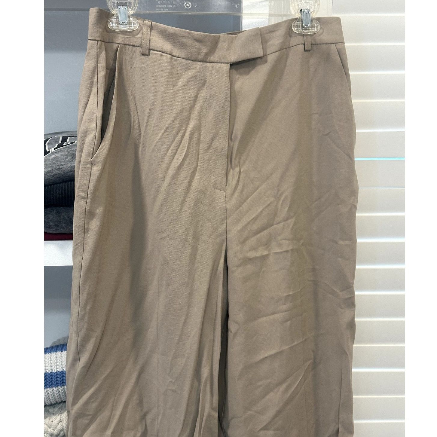 Topshop Topshop Flat Front Tan Beige Straight Leg Trousers 6 NWT Size 28" / US 6 / IT 42 - 2 Thumbnail