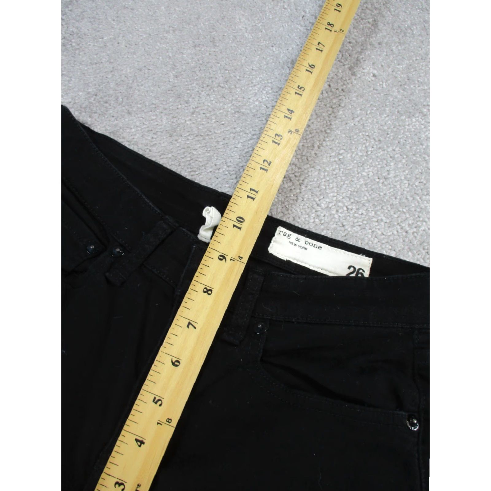 Rag & Bone rag & bone Jeans Womens 26 Black Denim Skinny Mid Rise Size 26" / US 2 / IT 38 - 7 Thumbnail