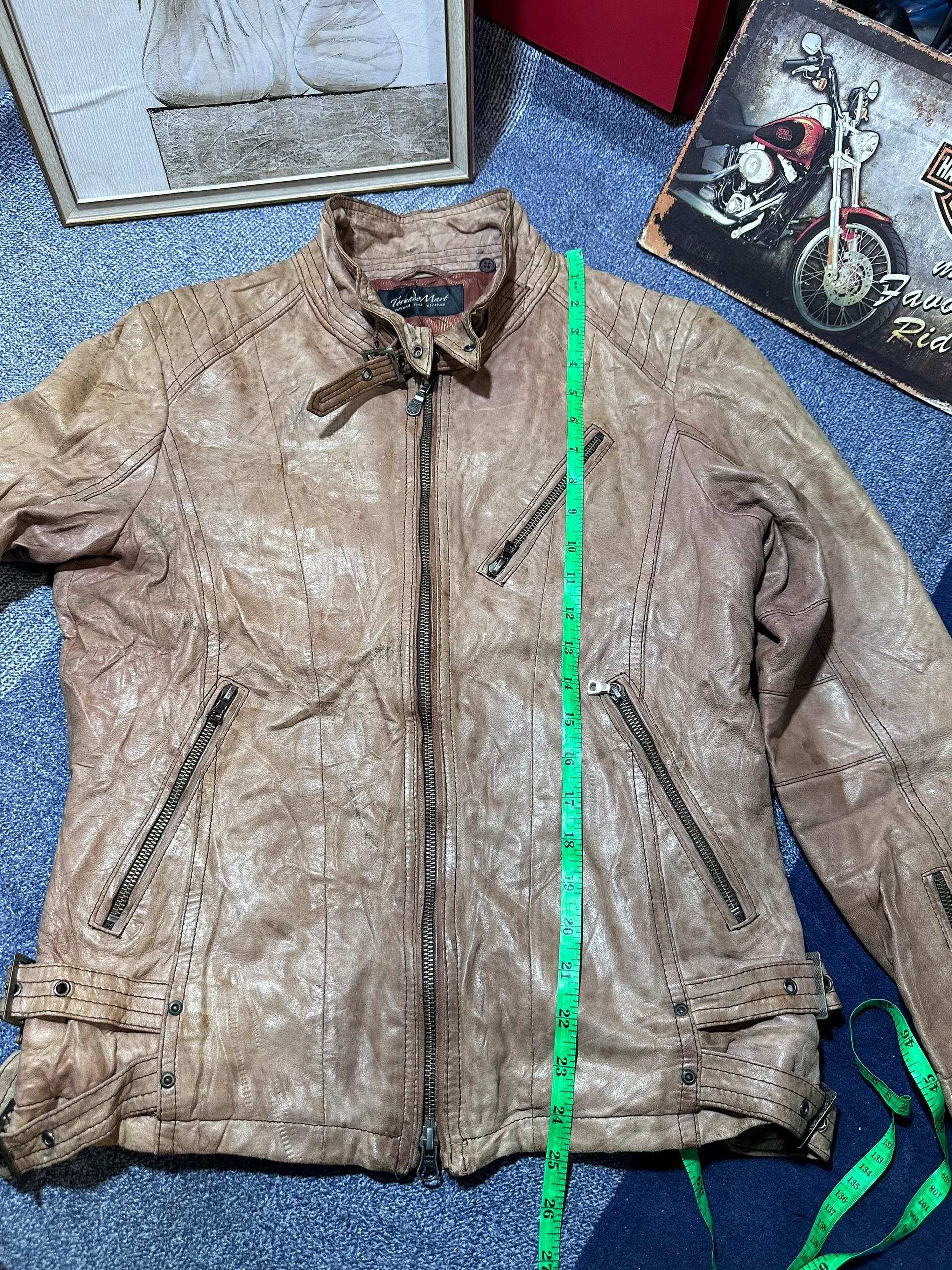 Japanese Brand TORNADO MART Distressed Motorcycle Leather jacket Size US M / EU 48-50 / 2 - 9 Thumbnail